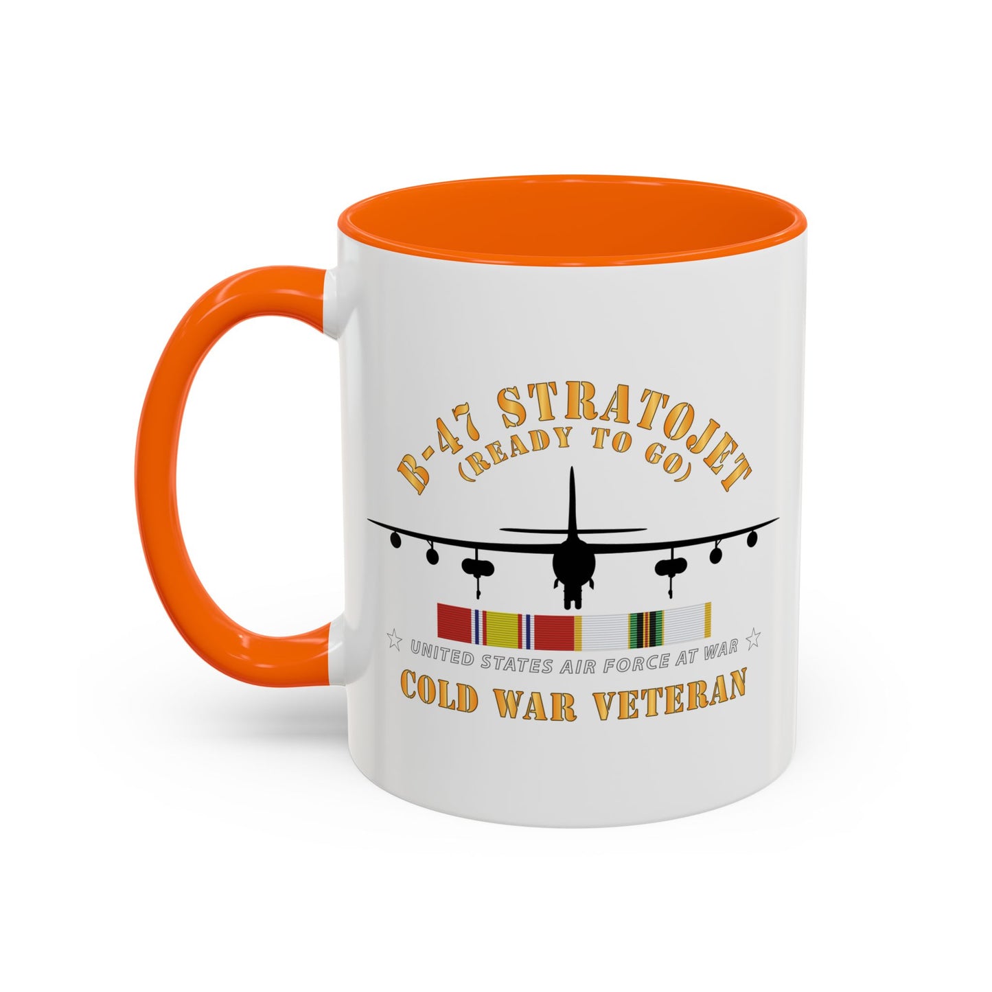 Accent Coffee Mug (11oz & 15oz) - USAF - B-47 Stratojet - Ready to Go - Silhouette - Cold War Veteran X 300