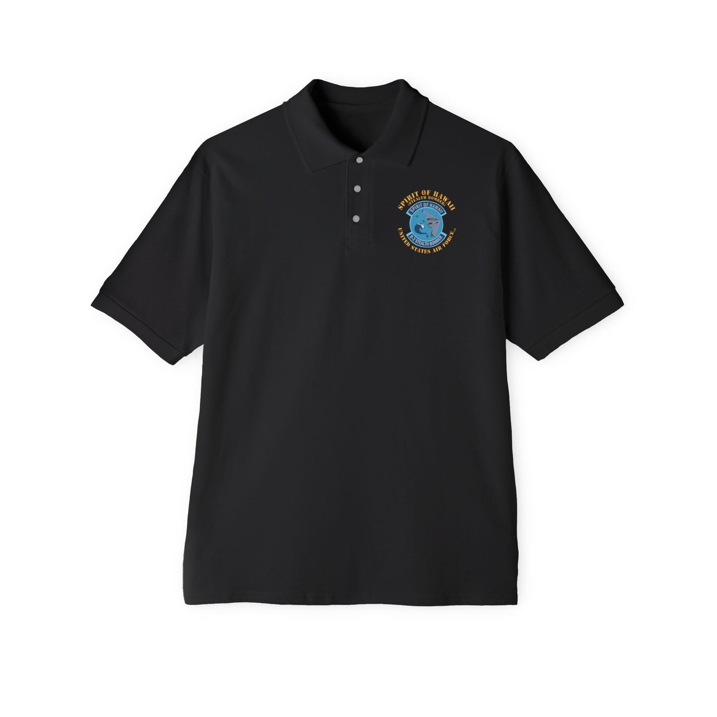 Men's Piqué Polo - USAF - B2 - Spirit of Hawaii - Stealth Bomber X 300