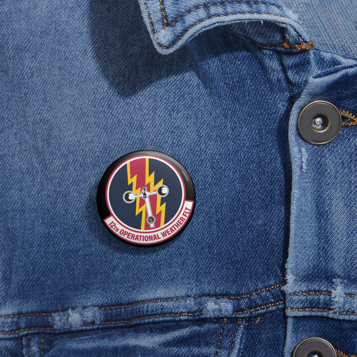 Custom Pin Button - USAF - 12th Operational Weather Flight wo txt
