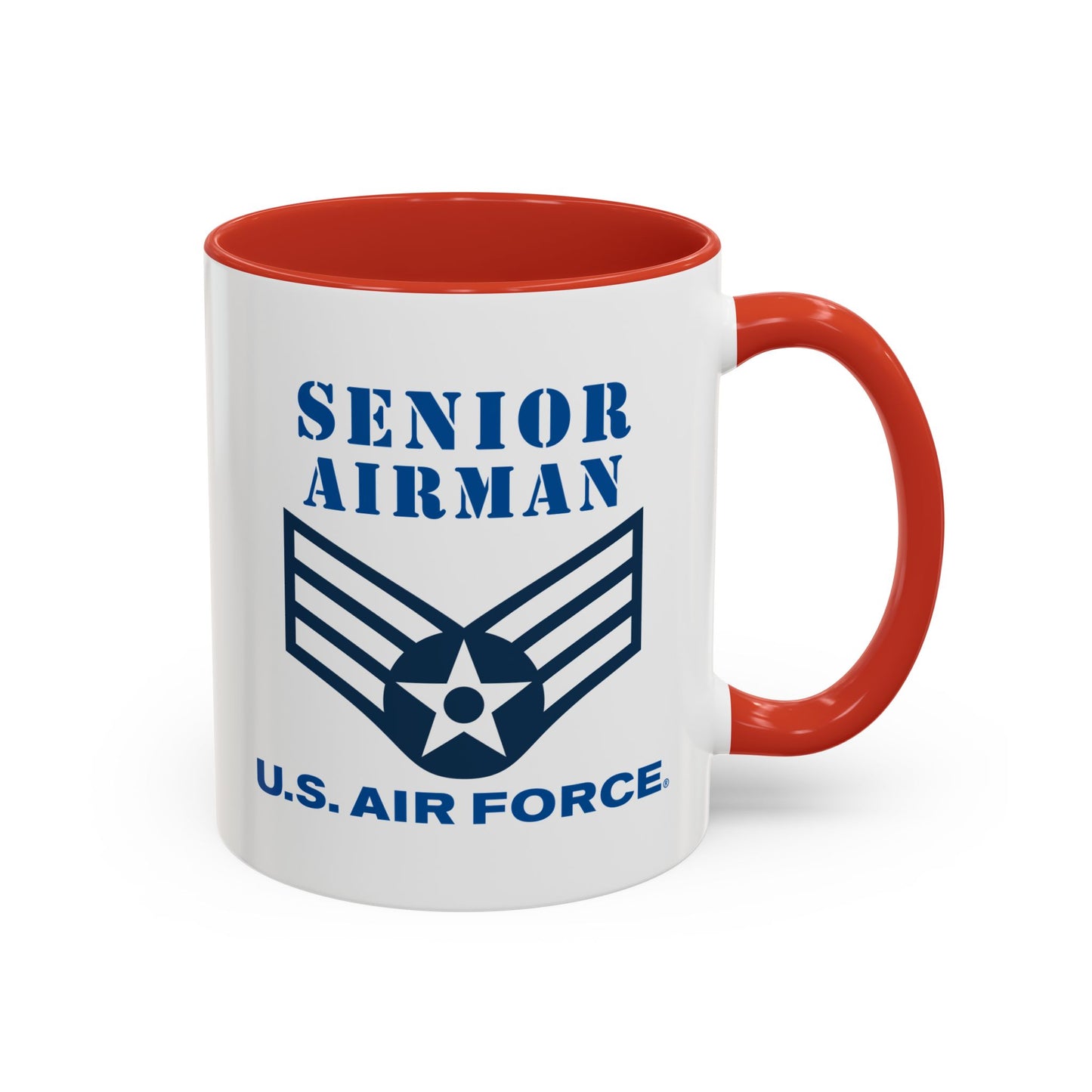 Accent Coffee Mug (11oz & 15oz) - USAF - Senior Airman (E4) - 2020 - US Air Force w Text X 300