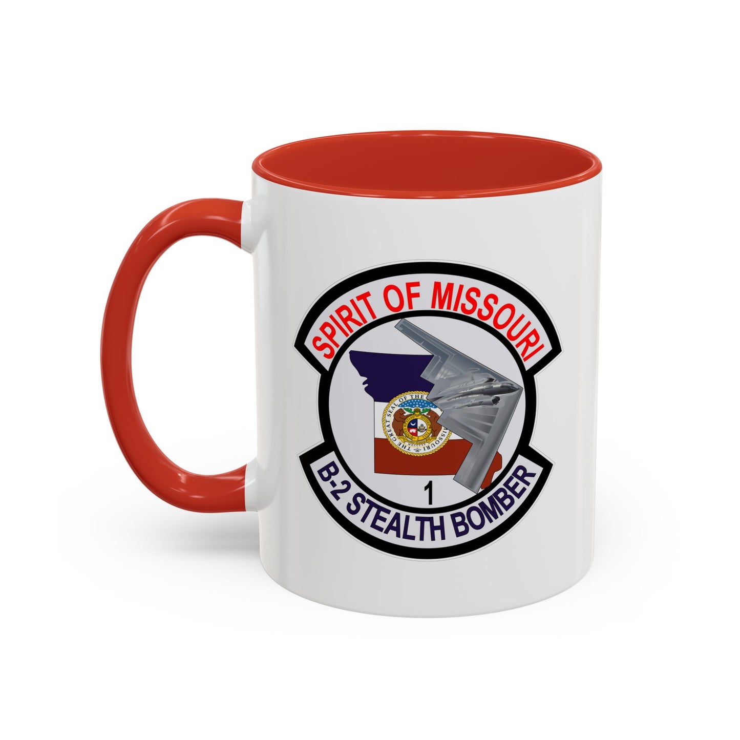 Accent Coffee Mug (11oz & 15oz) - USAF - B2 - Spirit of Missouri - Stealth Bomber wo Txt