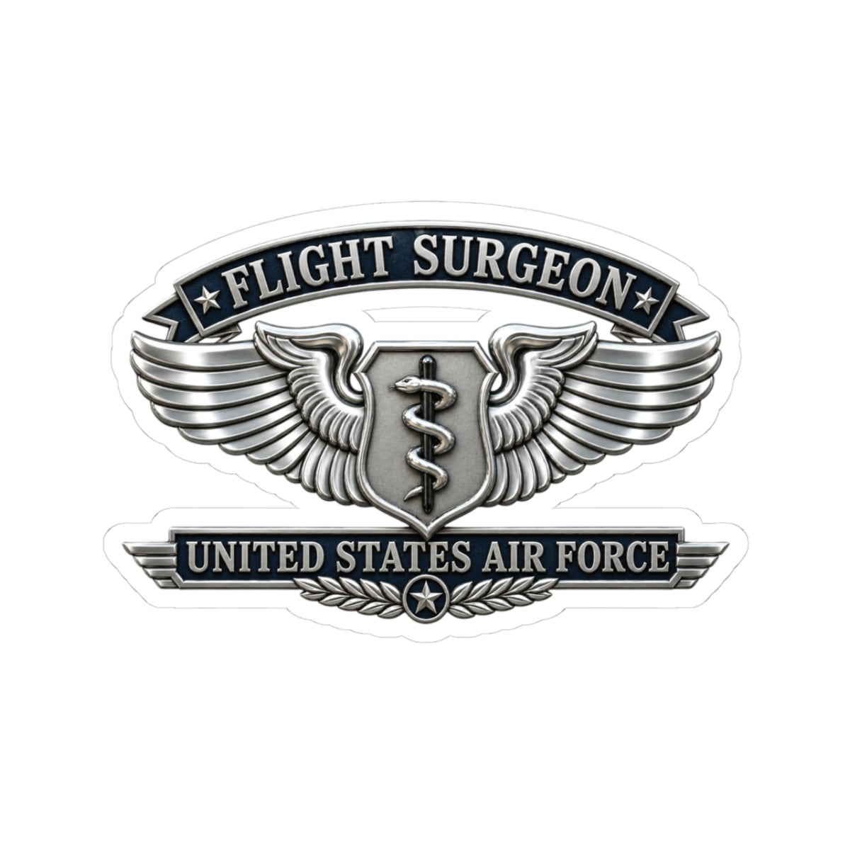 Kiss-Cut Stickers - USAF - Flight Surgeon Badge - United States Air Force - 3D - Enhanced