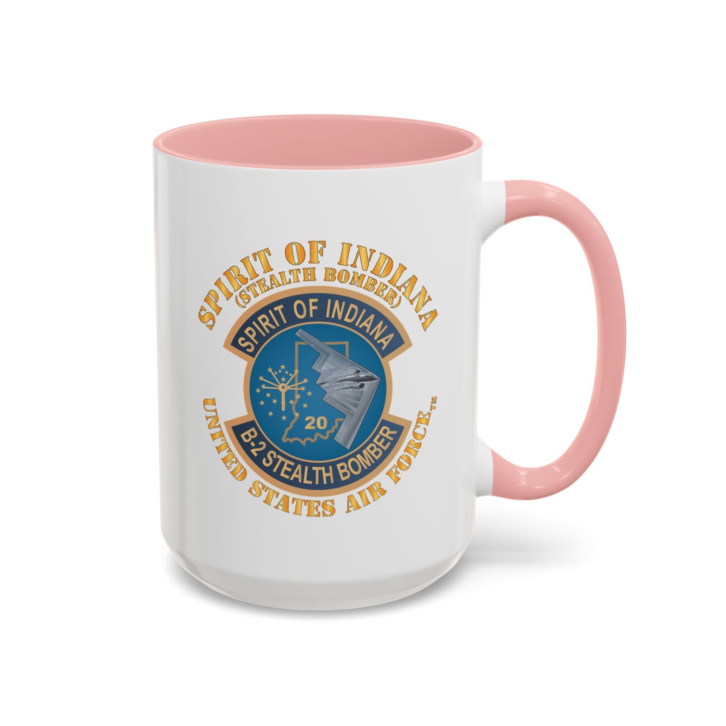 Accent Coffee Mug (11oz & 15oz) - USAF - B2 - Spirit of Indiana - Stealth Bomber X 300