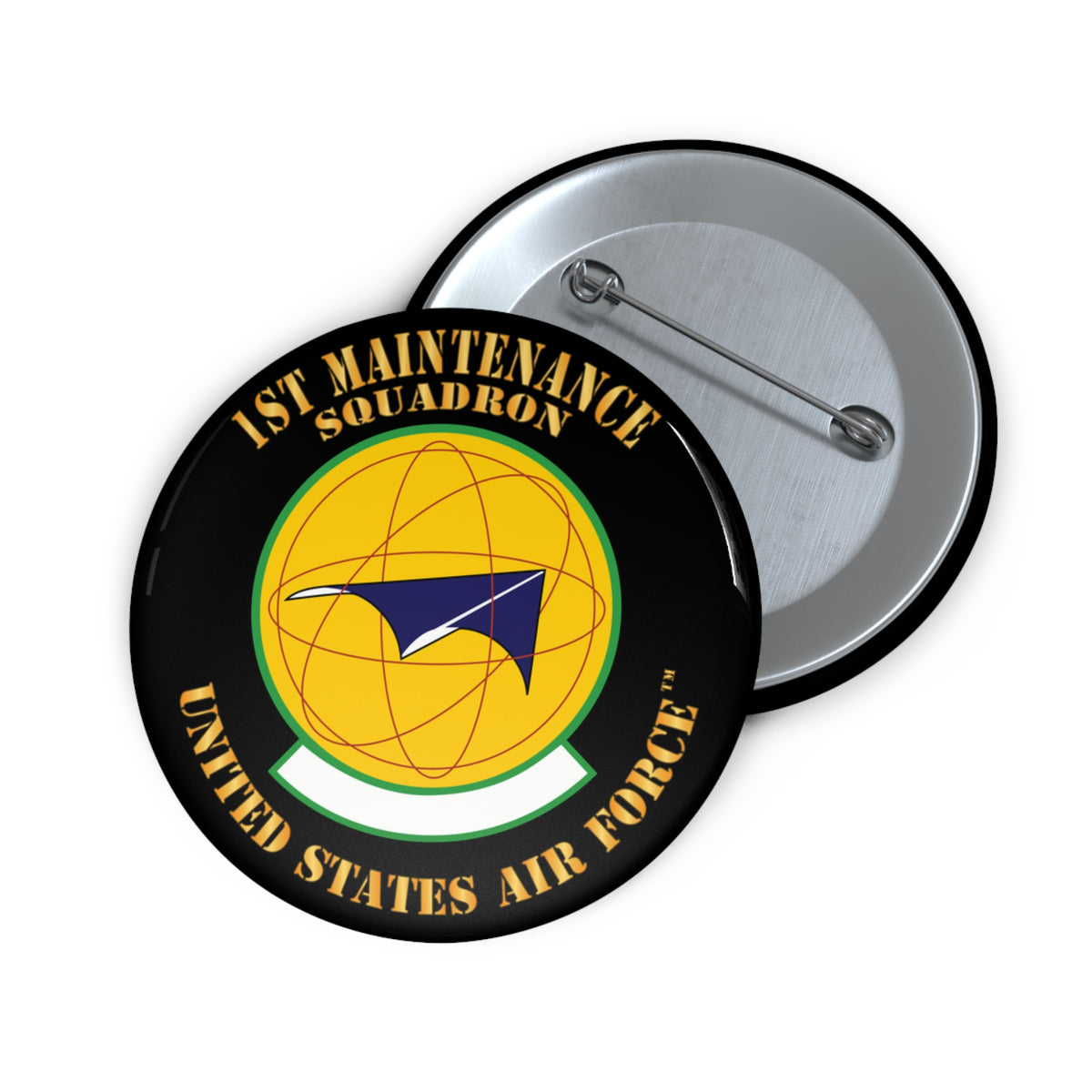 Custom Pin Button - USAF - 1st Maintenance Squadron X 300