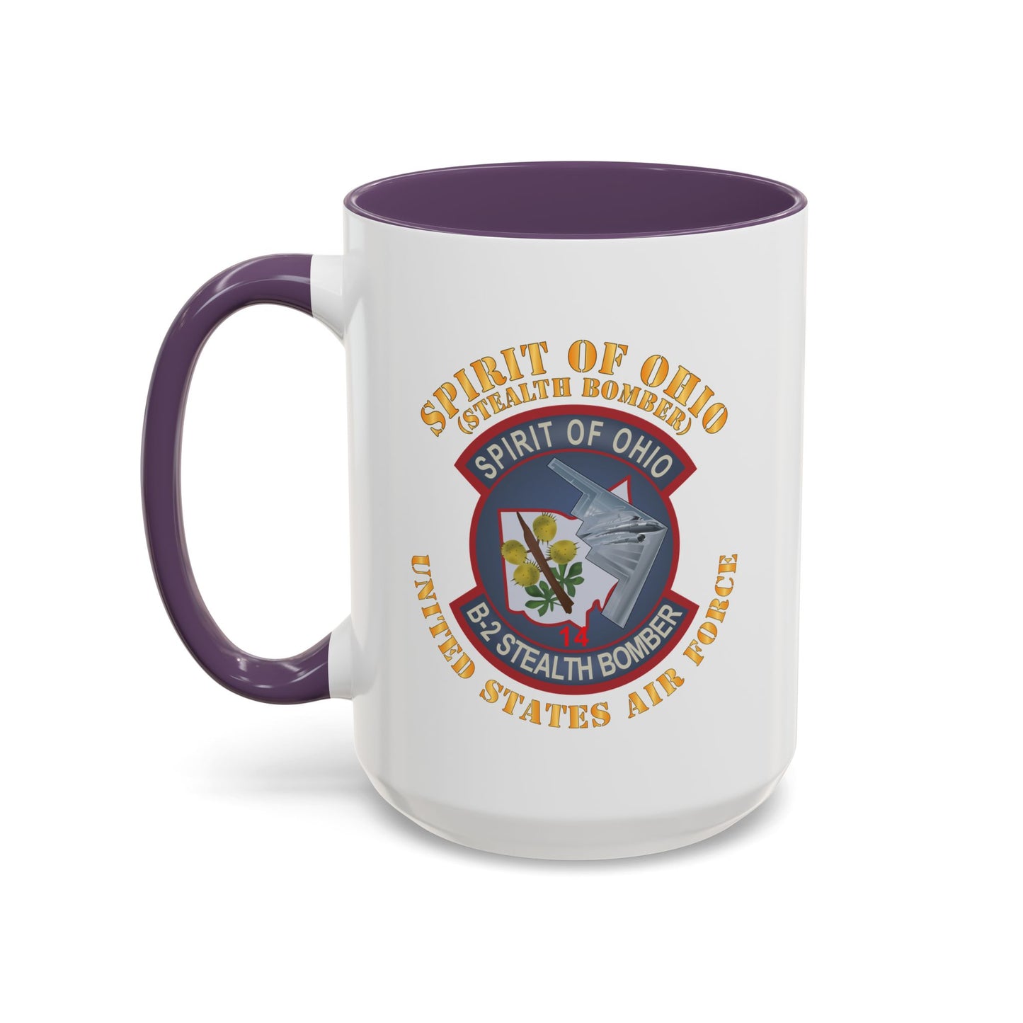 Accent Coffee Mug (11oz & 15oz) - USAF - B2 - Spirit of Ohio - Stealth Bomber X 300