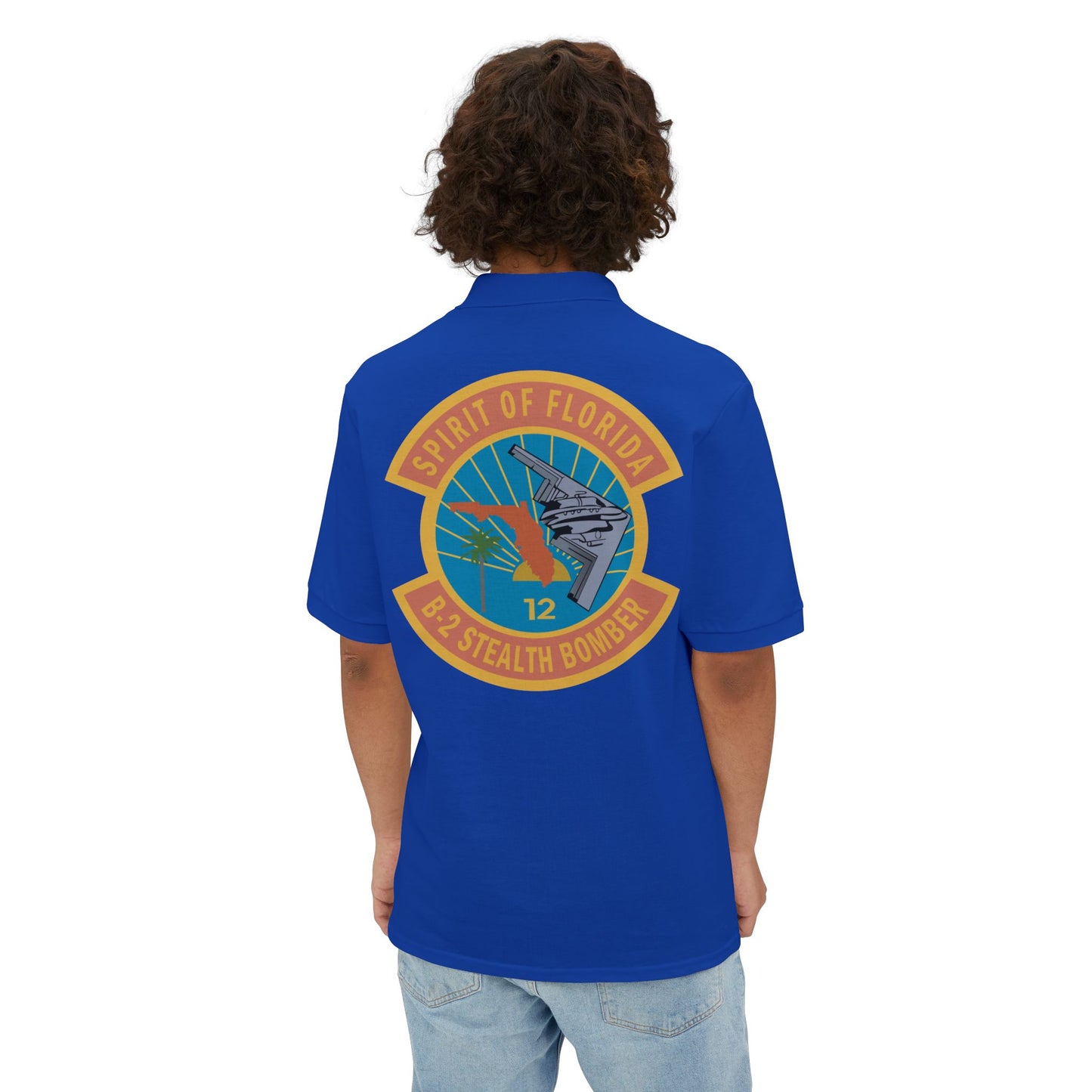 Men's Piqué Polo - USAF - B2 - Spirit of Florida - Stealth Bomber wo txt X 300