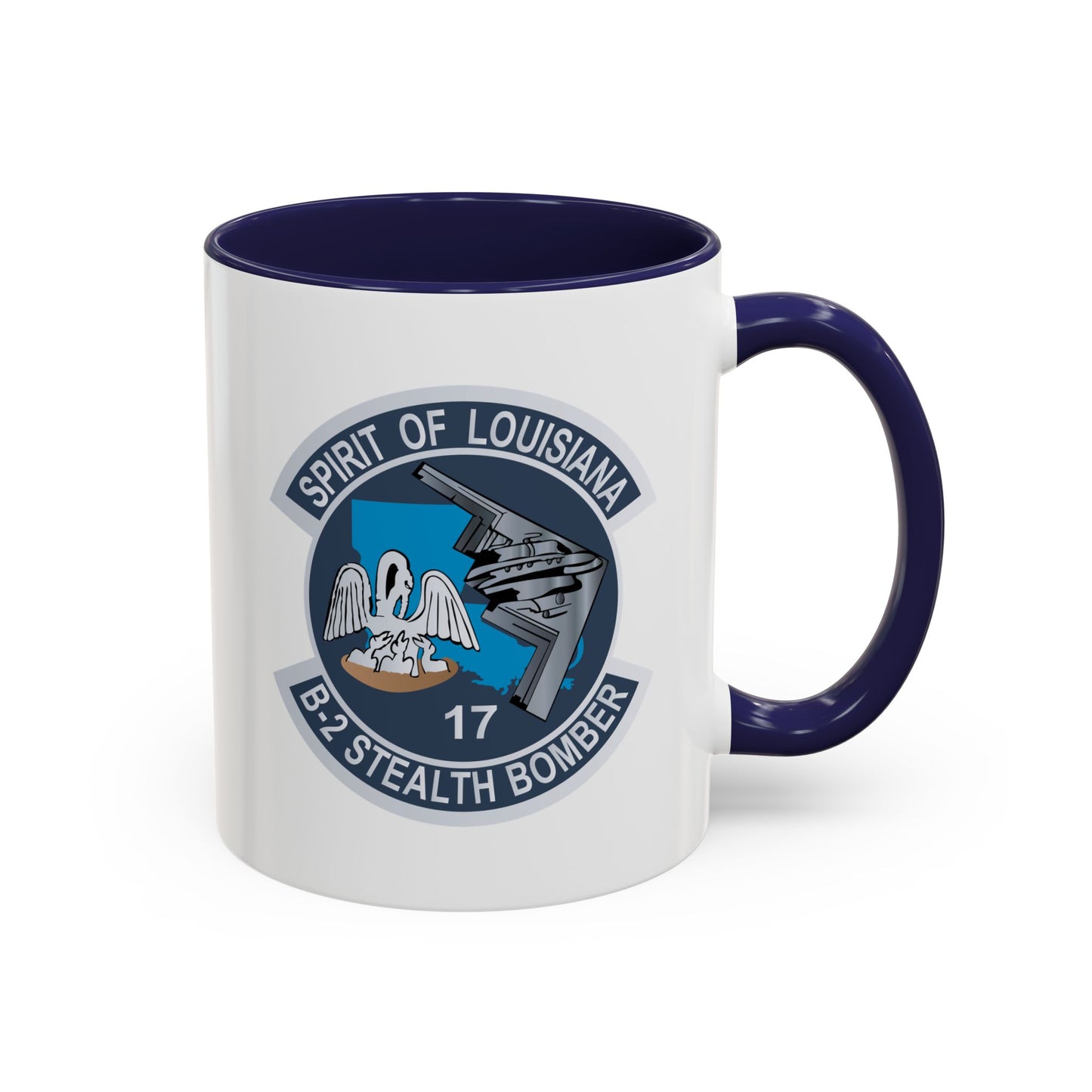 Accent Coffee Mug (11oz & 15oz) - USAF - B2 - Spirit of Louisiana - Stealth Bomber wo txt X 300