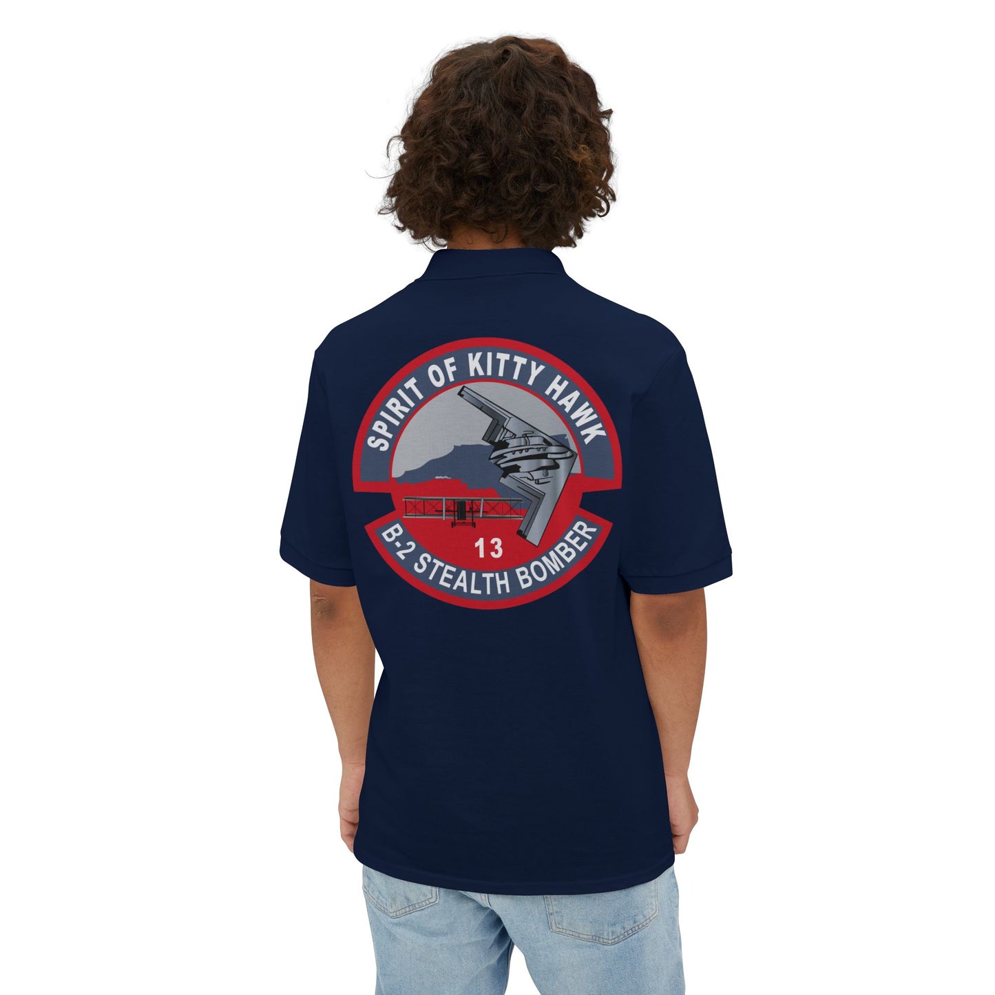 Men's Piqué Polo - USAF - B2 - Spirit of Kitty Hawk - Stealth Bomber wo txt X 300