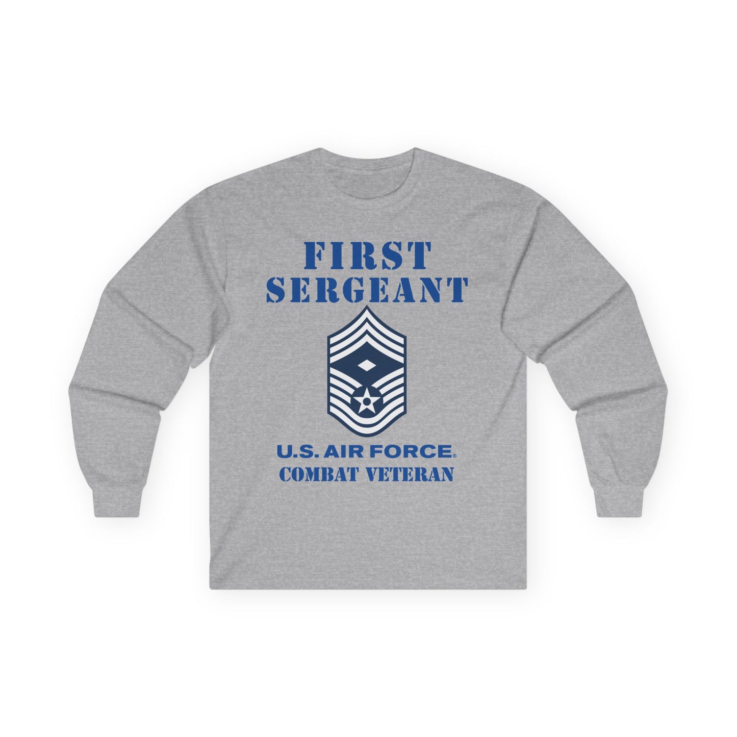 Unisex Ultra Cotton Long Sleeve Tee - USAF - First Sergeant (E9b) - 2020 - Combat Veteran