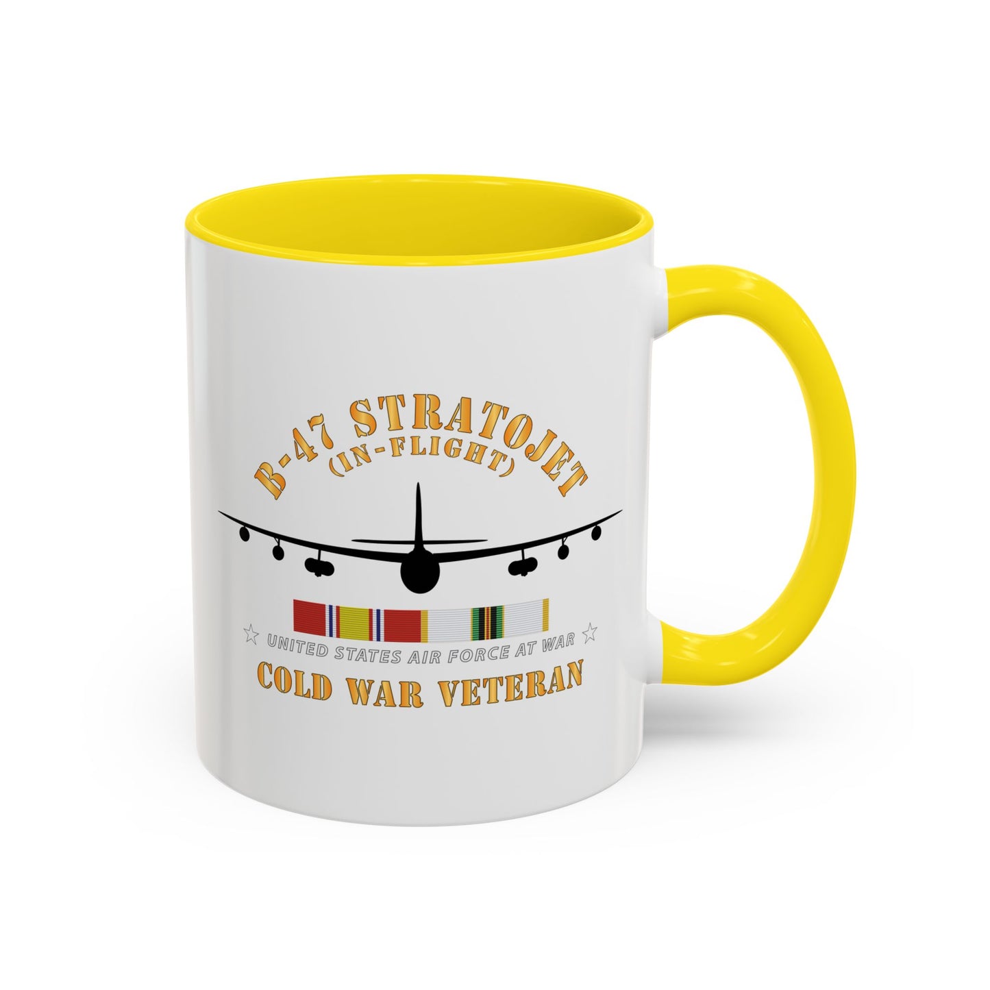 Accent Coffee Mug (11oz & 15oz) - USAF - B-47 Stratojet - In Flt - Silhouette - Cold War Veteran X 300