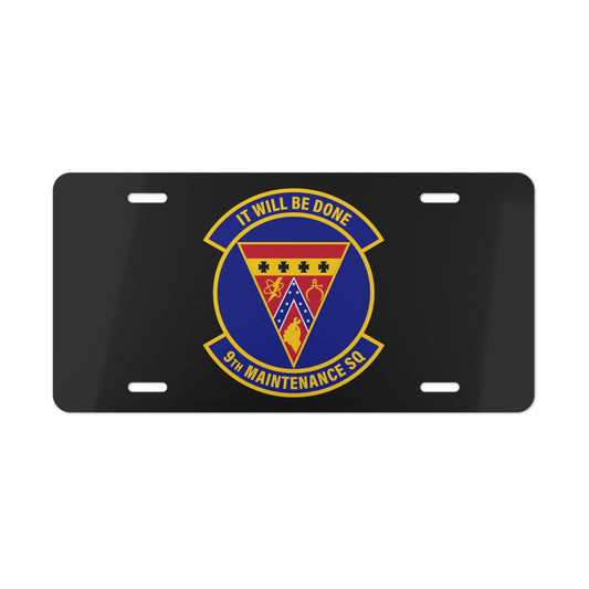 License Plate - USAF - 9th Maintenance Squadron wo txt X 300