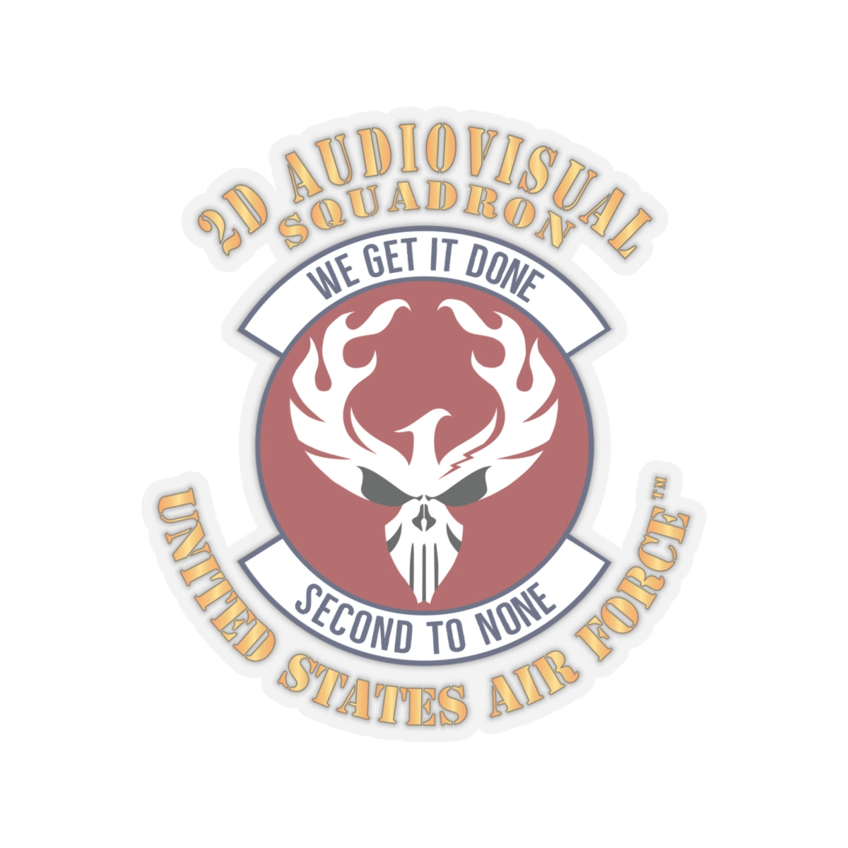 Kiss-Cut Stickers - USAF - 2d Audiovisual Squadron X 300
