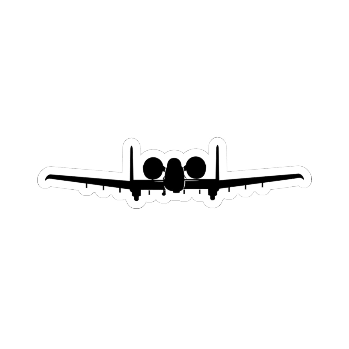 Kiss-Cut Stickers - Aircraft - USAF - A-10 Thunderbolt II - Front - Silhouette X 300