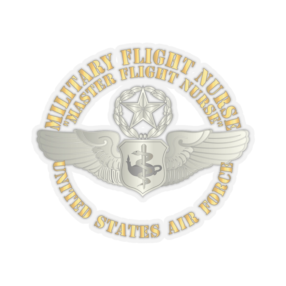 Kiss-Cut Stickers - USAF - Military Flight Nurse - Flight Nurse - Master