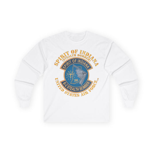 Unisex Ultra Cotton Long Sleeve Tee - USAF - B2 - Spirit of Indiana - Stealth Bomber X 300