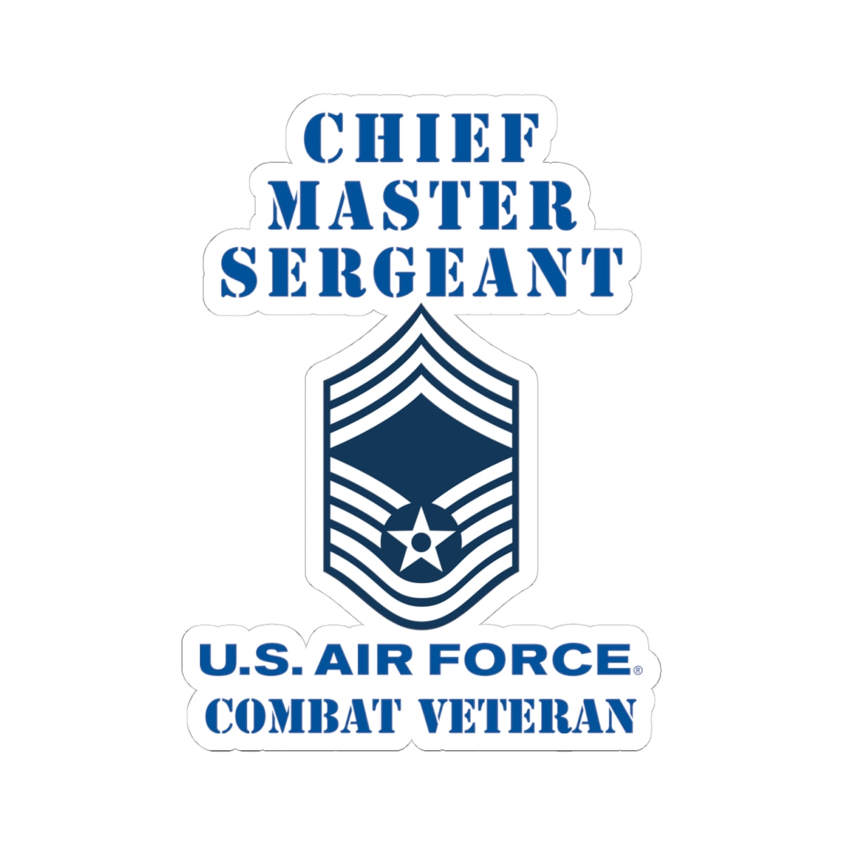 Kiss-Cut Stickers - USAF - Chief Master Sergeant (E9a) - 2020 - Combat Veteran