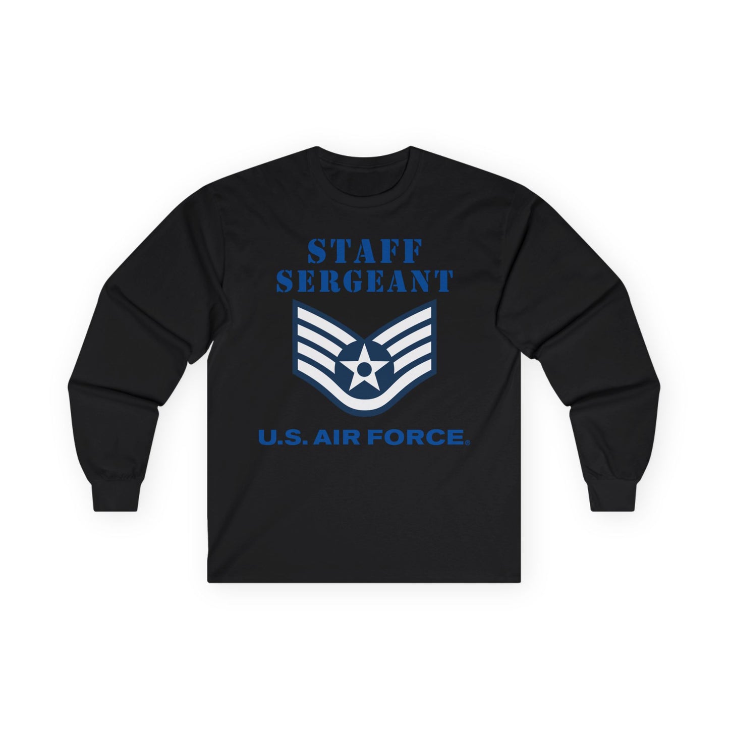 Unisex Ultra Cotton Long Sleeve Tee - USAF - Staff Sergeant (E5) - 2020 - US Air Force w Text