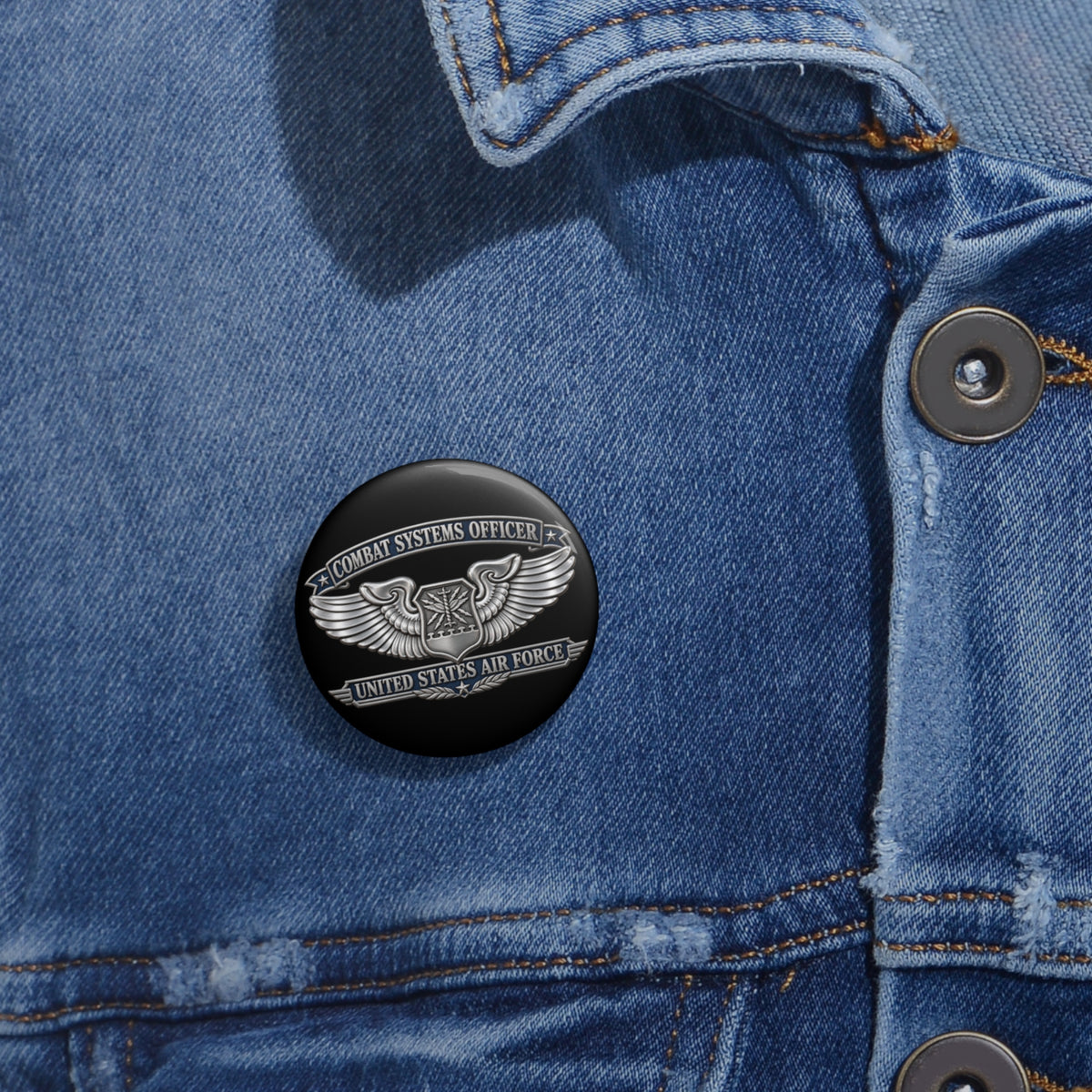 Custom Pin Button - USAF - Combat Systems Officer Badge - United States Air Force - 3D - Enhanced
