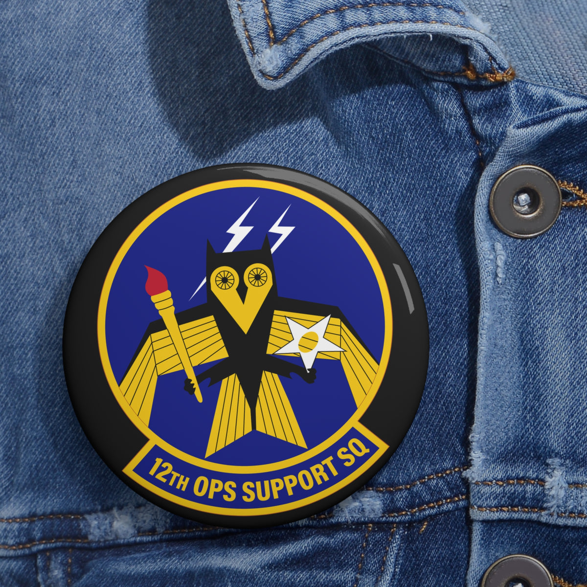 Custom Pin Button - USAF - 12th Operations Support Squadron wo txt