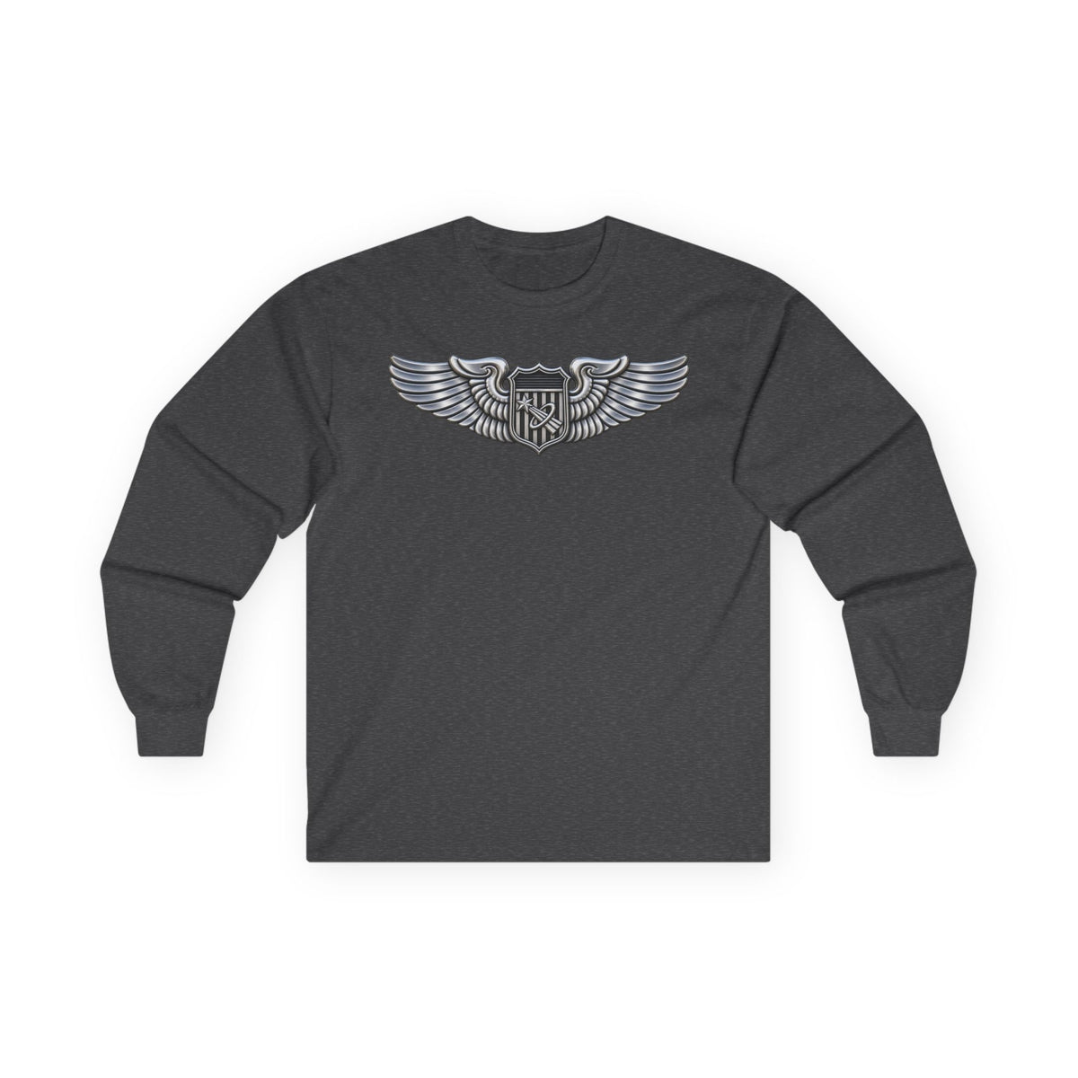 Unisex Ultra Cotton Long Sleeve Tee - USAF - Basic Astronaut Badge wo txt - 3D - Enhanced