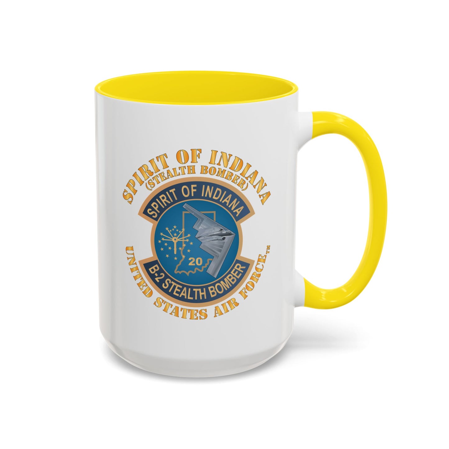 Accent Coffee Mug (11oz & 15oz) - USAF - B2 - Spirit of Indiana - Stealth Bomber X 300