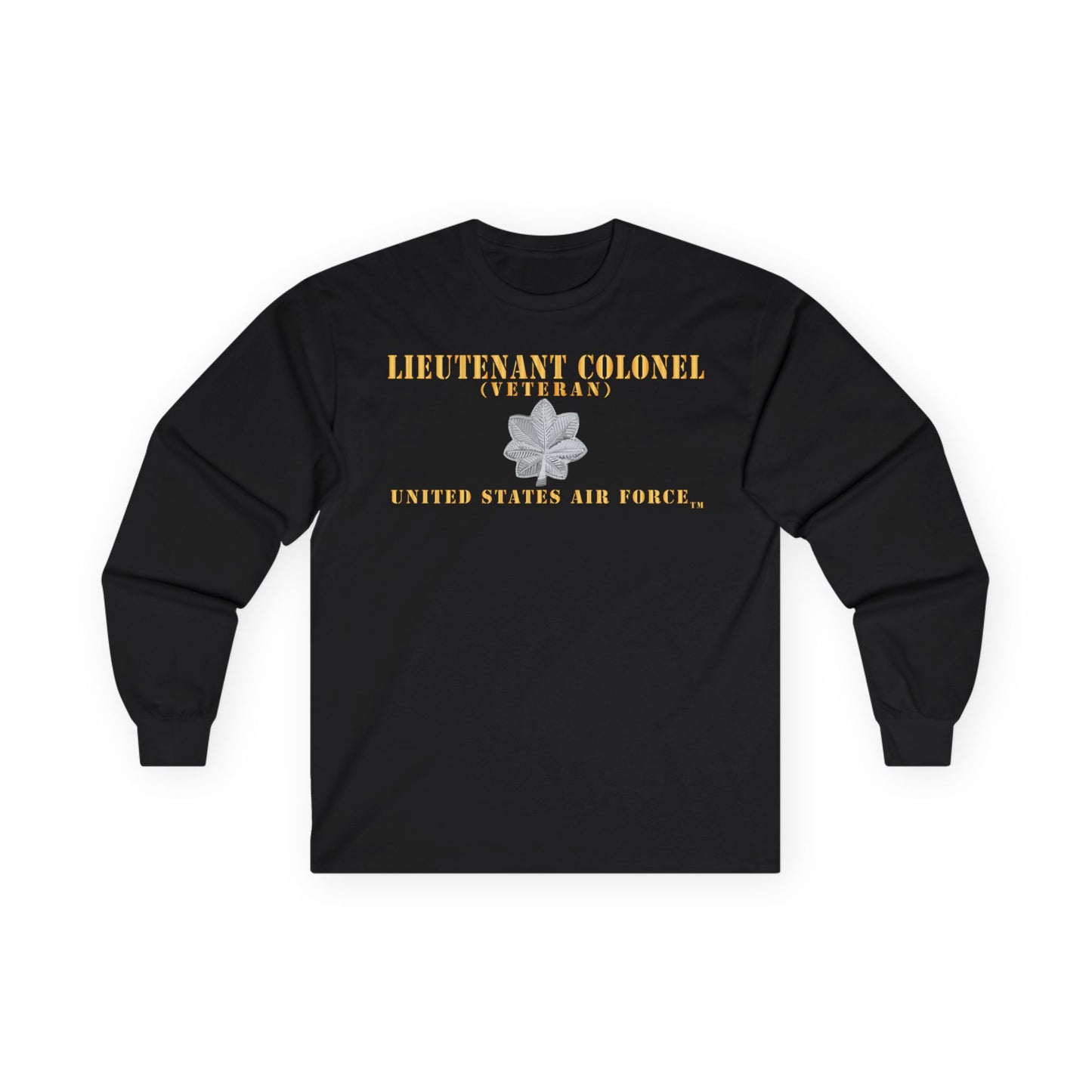 Unisex Ultra Cotton Long Sleeve Tee - USAF - Lieutenant Colonel - LTC - Veteran - Flat - TM X 300