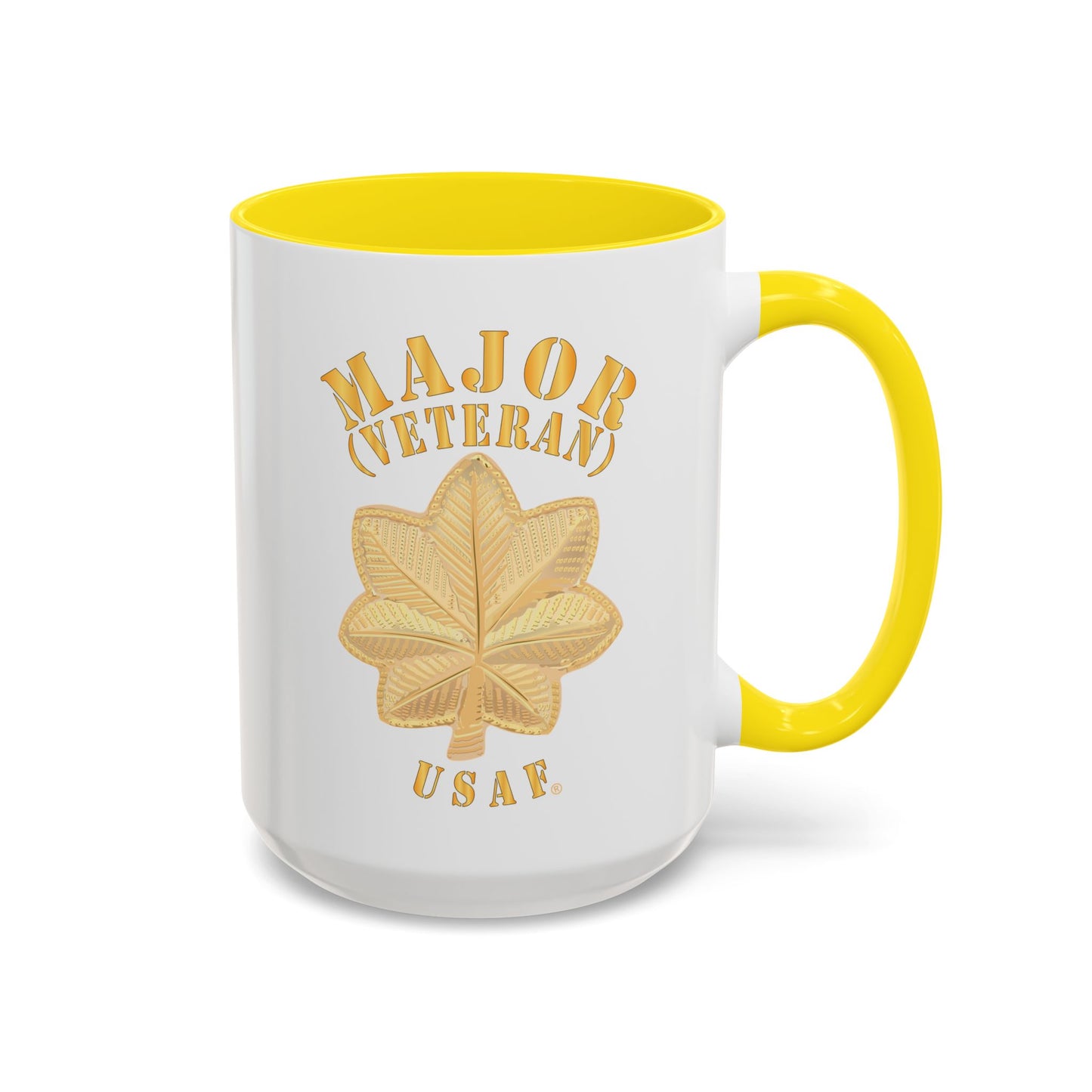Accent Coffee Mug (11oz & 15oz) - USAF - Major - Veteran - USAF X 300