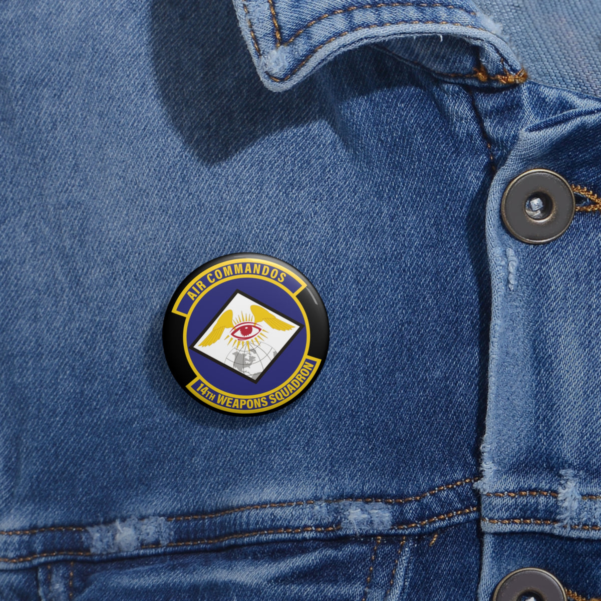 Custom Pin Button - USAF - 14th Weapons Squadron wo txt