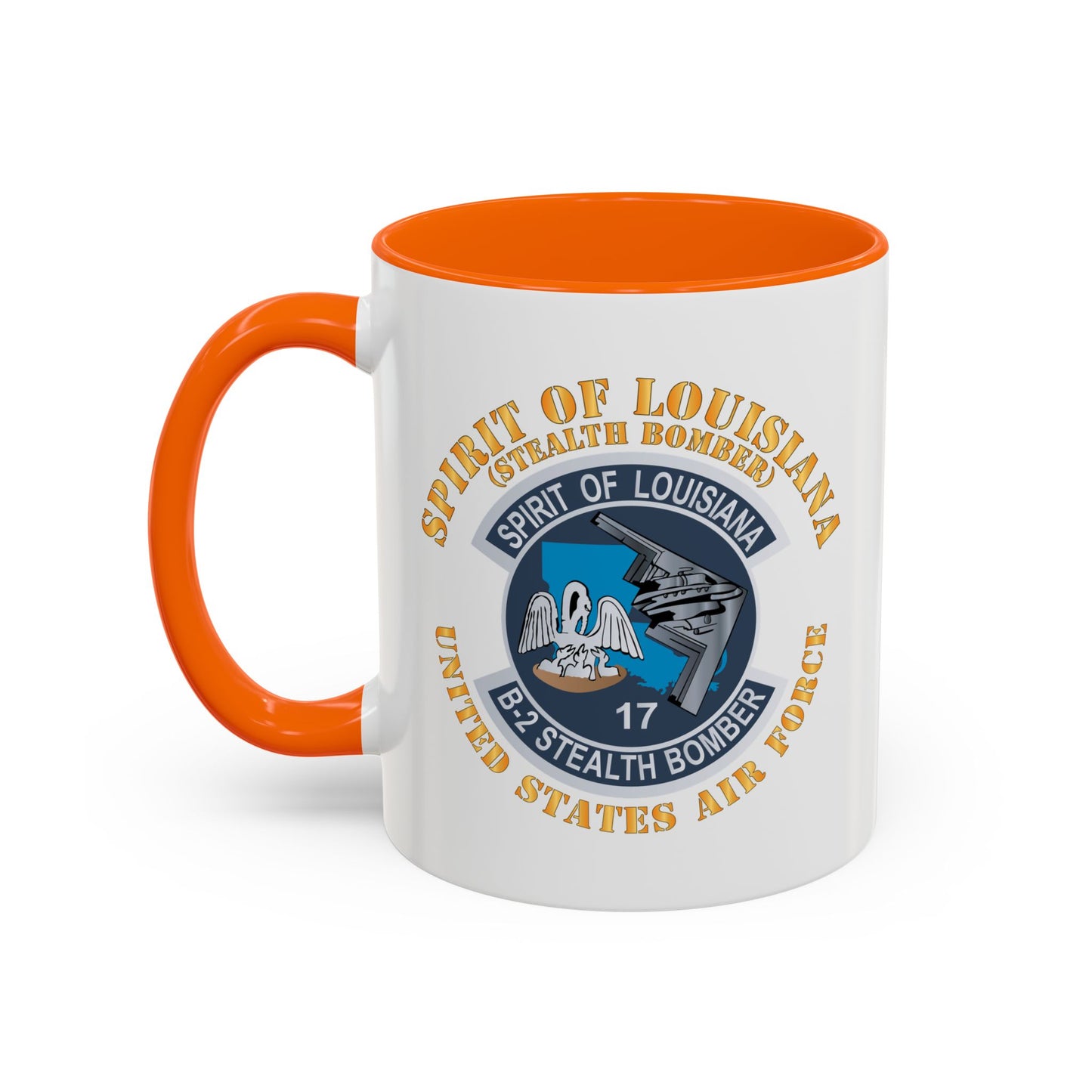 Accent Coffee Mug (11oz & 15oz) - USAF - B2 - Spirit of Louisiana - Stealth Bomber X 300