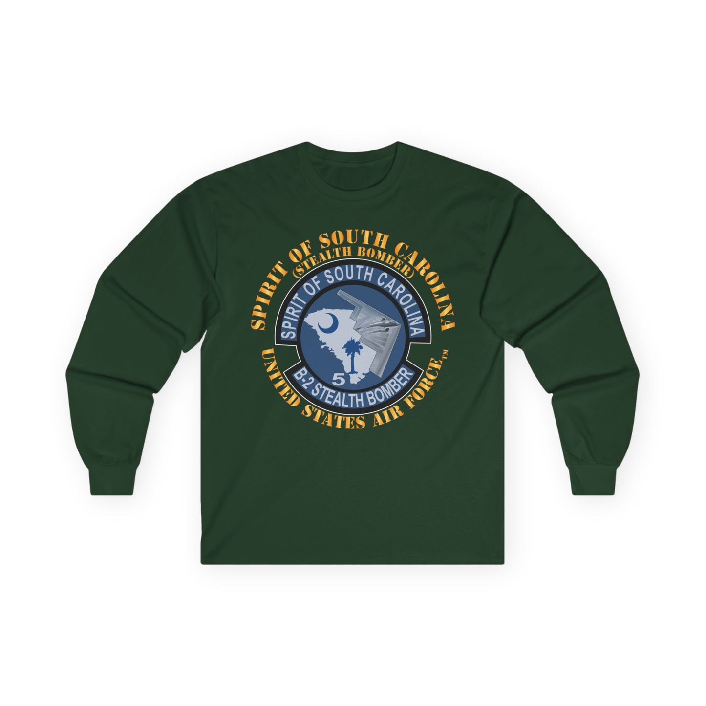 Unisex Ultra Cotton Long Sleeve Tee - USAF - B2 - Spirit of South Carolina Stealth Bomber X 300