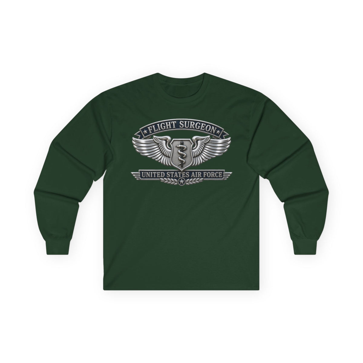 Unisex Ultra Cotton Long Sleeve Tee - USAF - Flight Surgeon Badge - United States Air Force - 3D - Enhanced