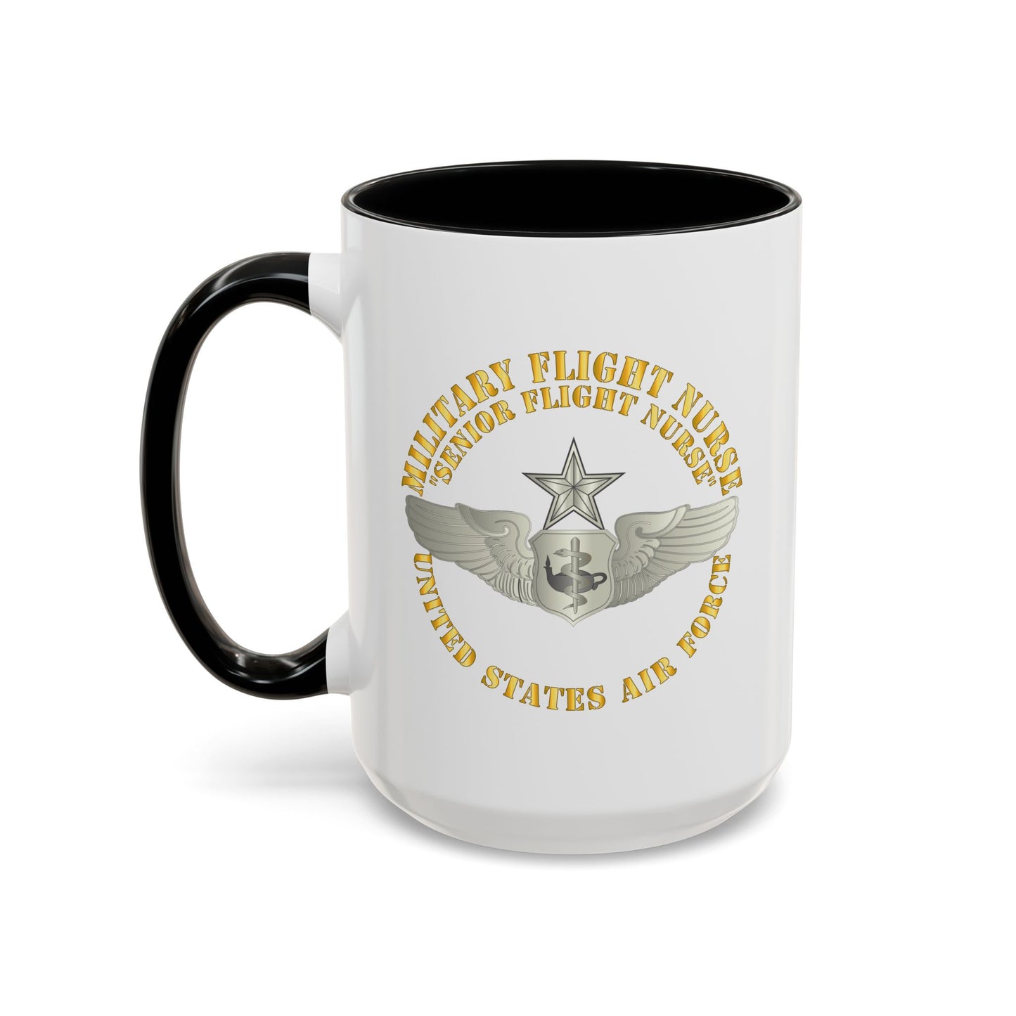 Accent Coffee Mug (11oz & 15oz) - USAF - Military Flight Nurse - Flight Nurse - Senior