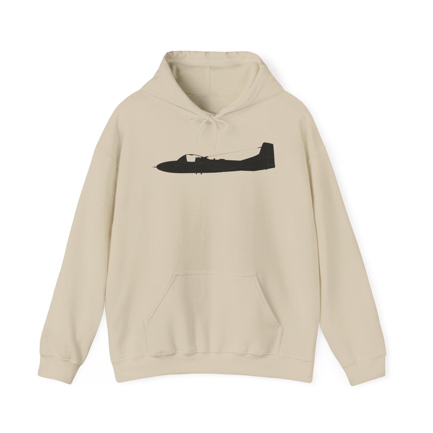 Unisex Heavy Blend Hooded Sweatshirt - Aircraft - T-37-Trainer - Side - Black - Metal X 300