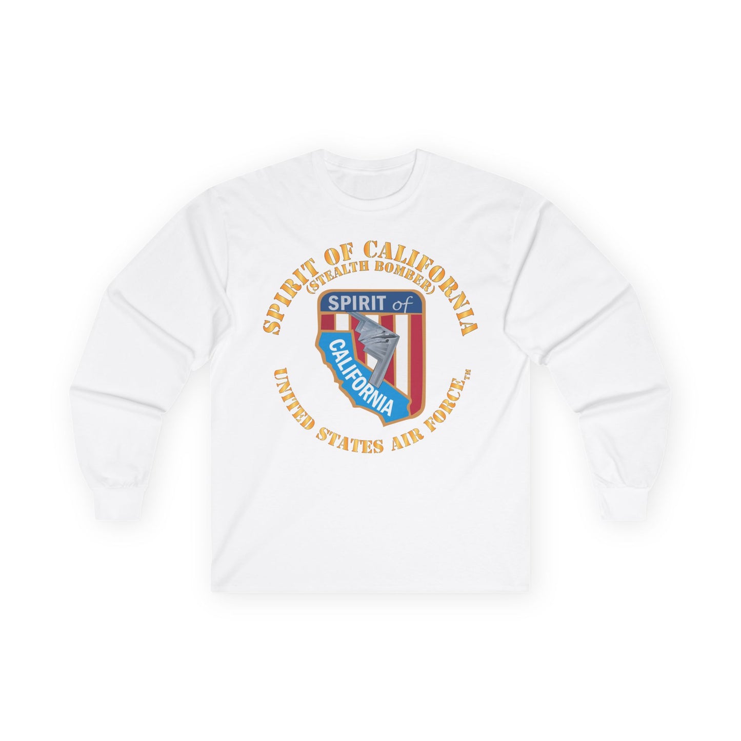 Unisex Ultra Cotton Long Sleeve Tee - USAF - B2 - Spirit of California - Stealth Bomber X 300