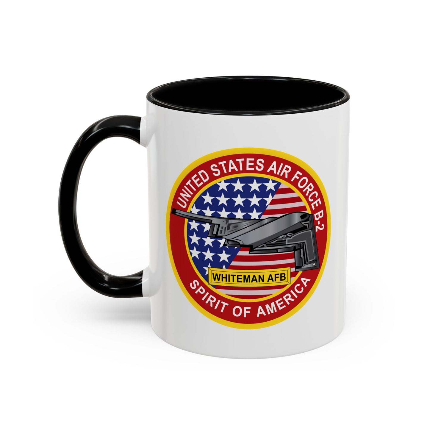 Accent Coffee Mug (11oz & 15oz) - USAF - B2 - Spirit - Stealth Bomber wo Txt