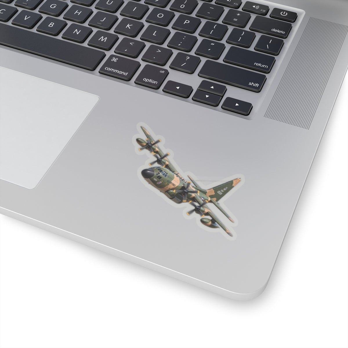 Kiss-Cut Stickers - C-130  Aircraft - Camo - Landing - Hard Left Bank