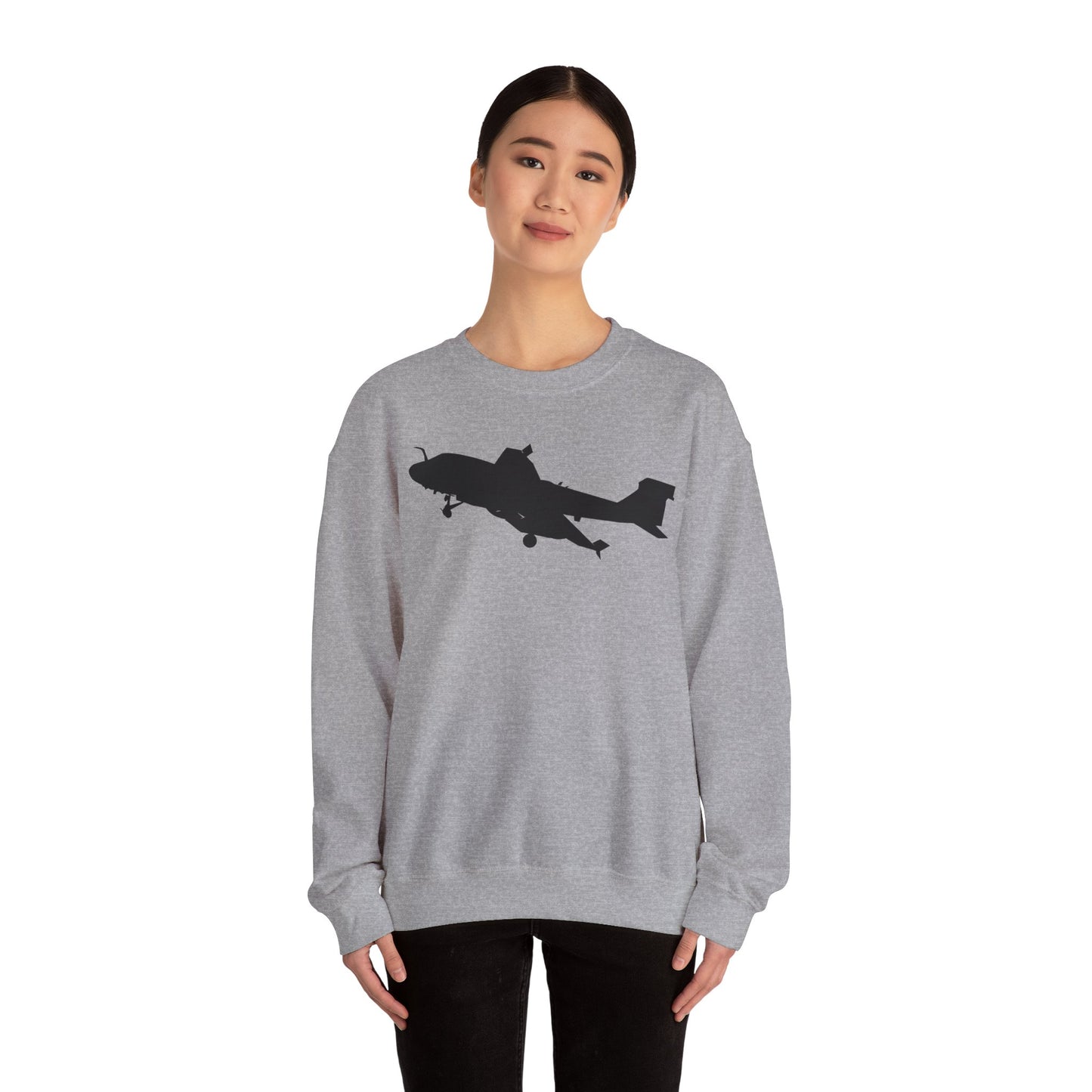 Crewneck Sweatshirt - Aircraft - Navy - A-6A Intruder - Silhouette X 300