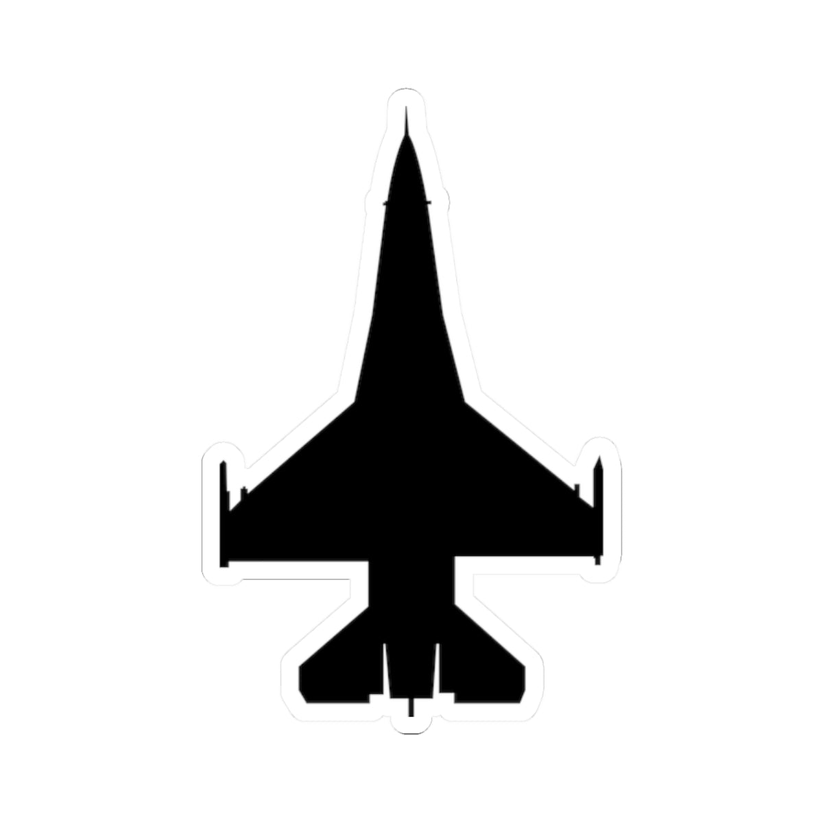 Kiss-Cut Stickers - Aircraft - F-16 -Top - Black wo Txt X 300