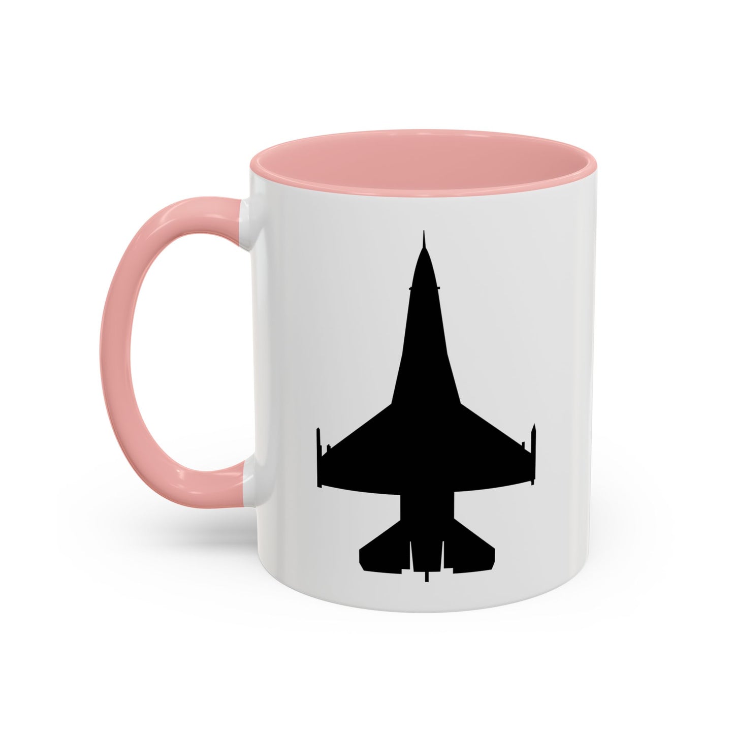 Accent Coffee Mug (11oz & 15oz) - Aircraft - F-16 -Top - Black wo Txt X 300