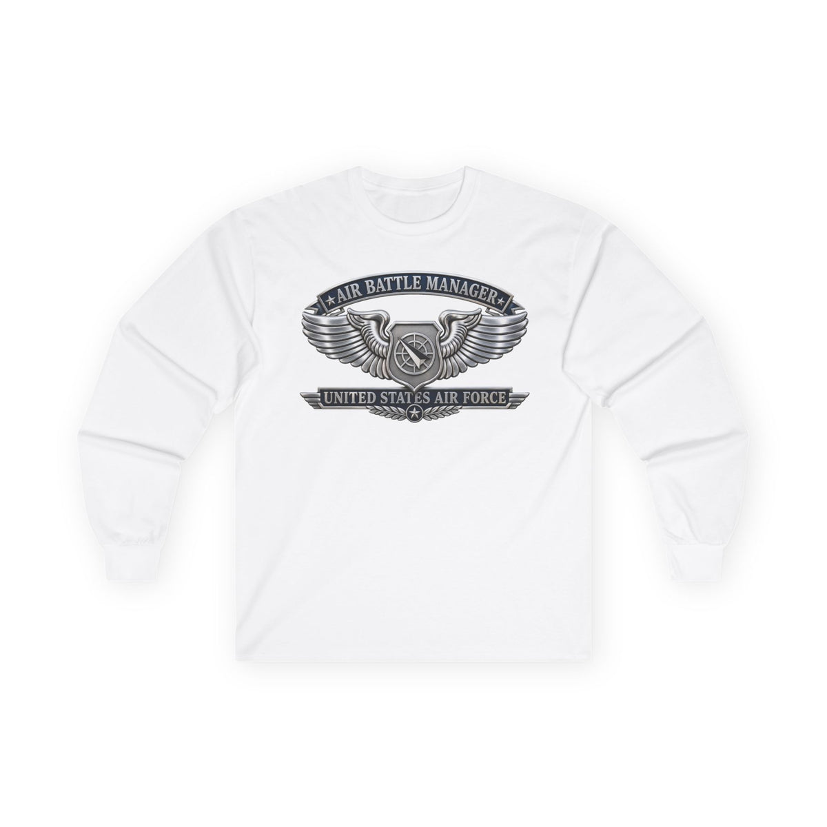 Unisex Ultra Cotton Long Sleeve Tee - USAF - Air Battle Manager Badge - United States Air Force- 3D - Enhanced
