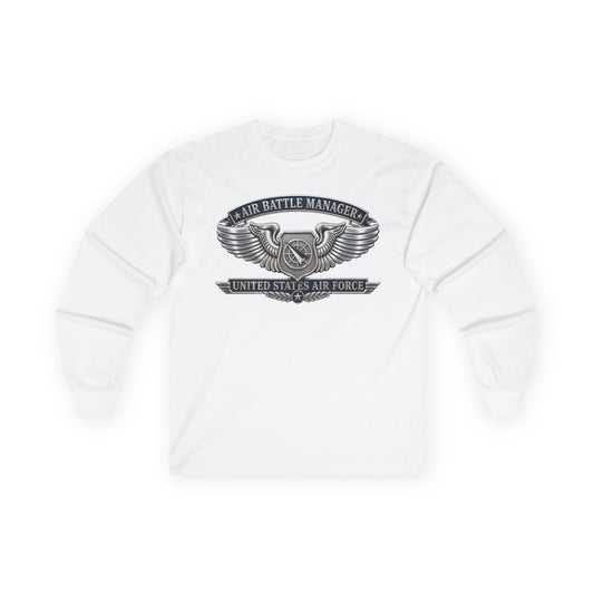 Unisex Ultra Cotton Long Sleeve Tee - USAF - Air Battle Manager Badge - United States Air Force- 3D - Enhanced