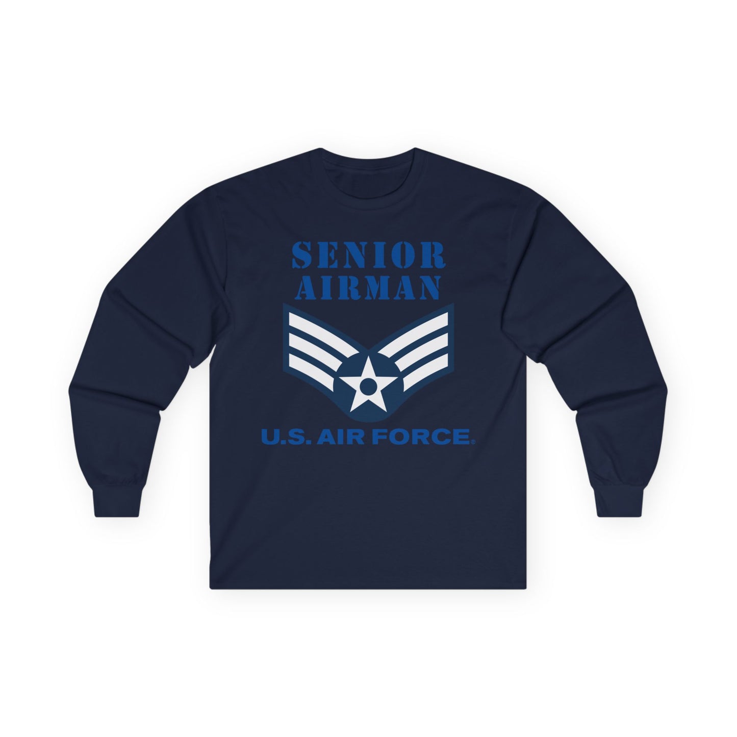 Unisex Ultra Cotton Long Sleeve Tee - USAF - Senior Airman (E4) - 2020 - US Air Force w Text X 300