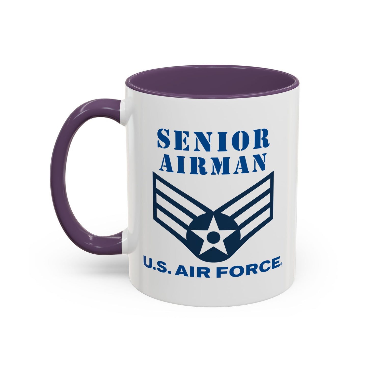 Accent Coffee Mug (11oz & 15oz) - USAF - Senior Airman (E4) - 2020 - US Air Force w Text X 300