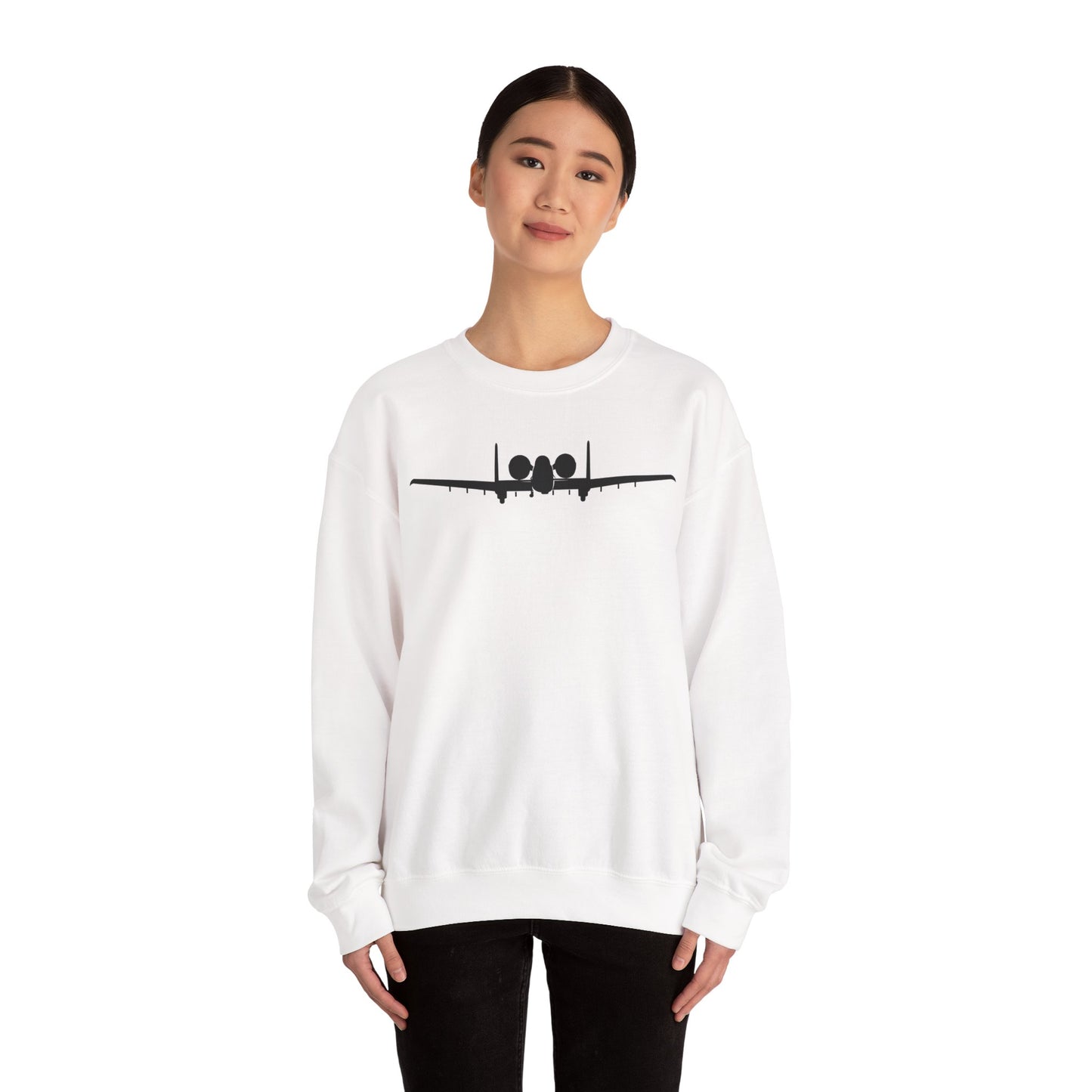 Crewneck Sweatshirt - Aircraft - USAF - A-10 Thunderbolt II - Front - Silhouette X 300