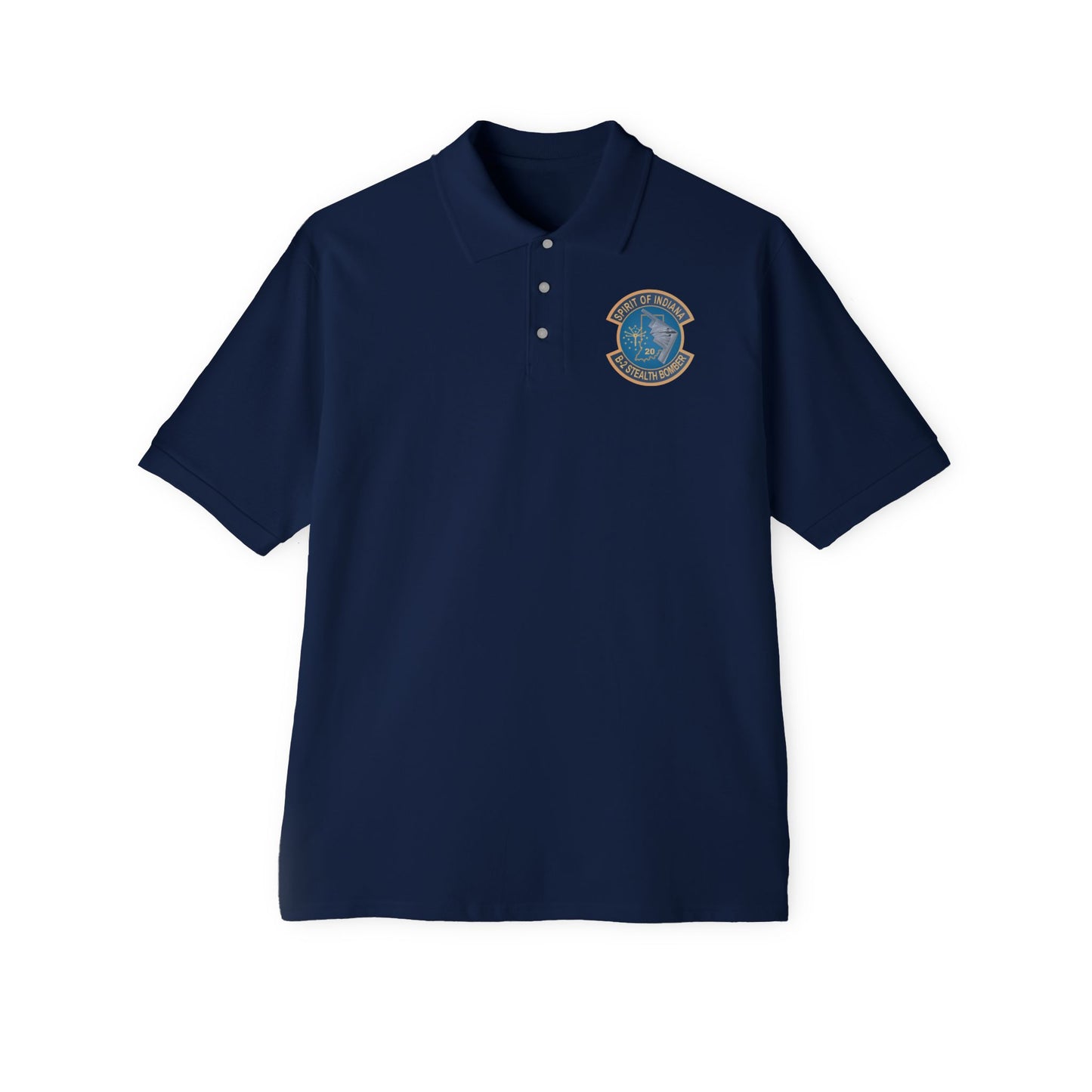 Men's Piqué Polo - USAF - B2 - Spirit of Indiana - Stealth Bomber wo txt X 300