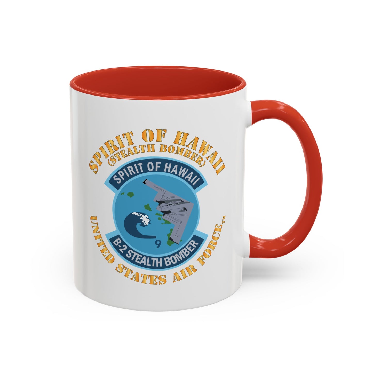 Accent Coffee Mug (11oz & 15oz) - USAF - B2 - Spirit of Hawaii - Stealth Bomber X 300