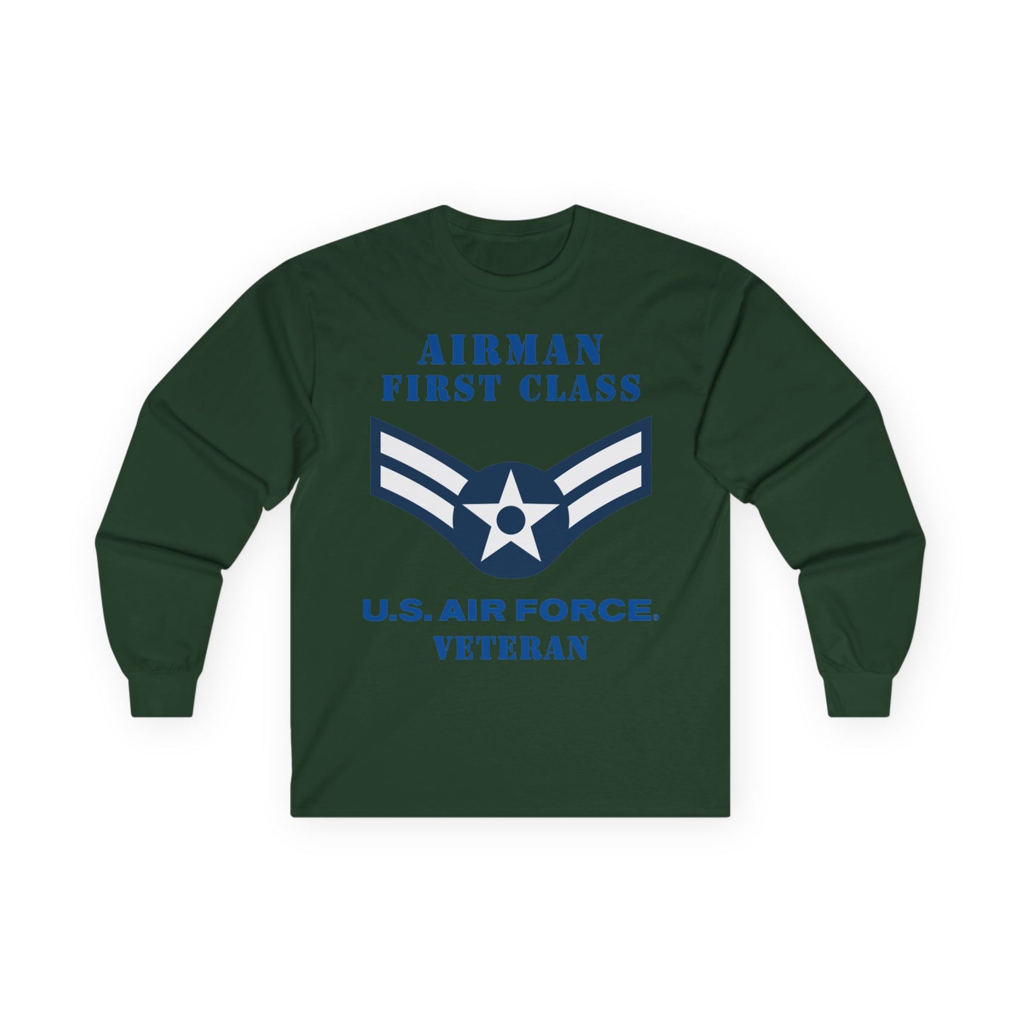 Unisex Ultra Cotton Long Sleeve Tee - USAF - Airman - First Class (E3) - 2020 - Veteran