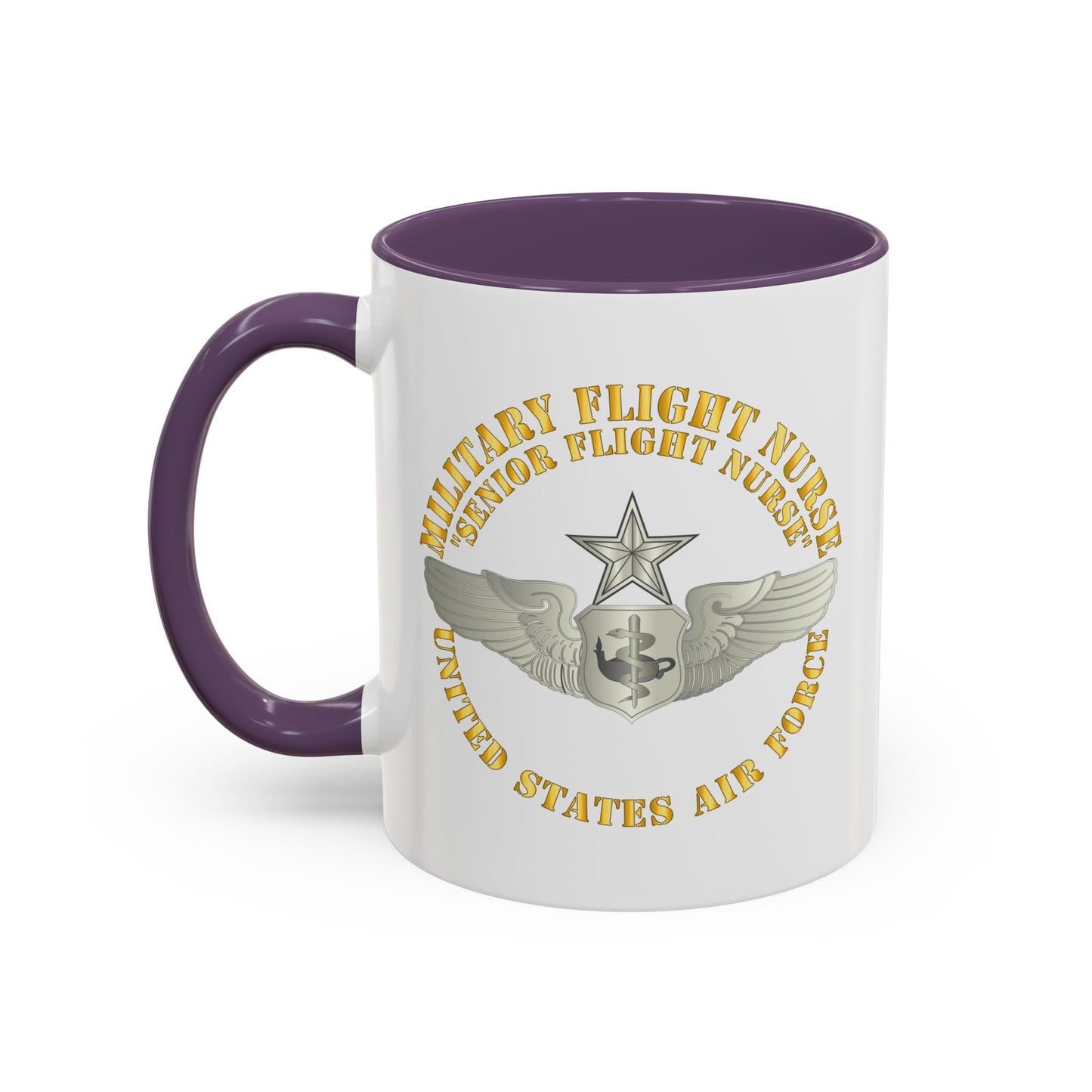 Accent Coffee Mug (11oz & 15oz) - USAF - Military Flight Nurse - Flight Nurse - Senior
