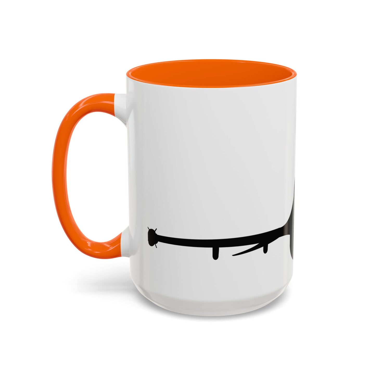 Accent Coffee Mug (11oz & 15oz) - Aircraft - F-16 - Front - Silhouette wo Txt X 300