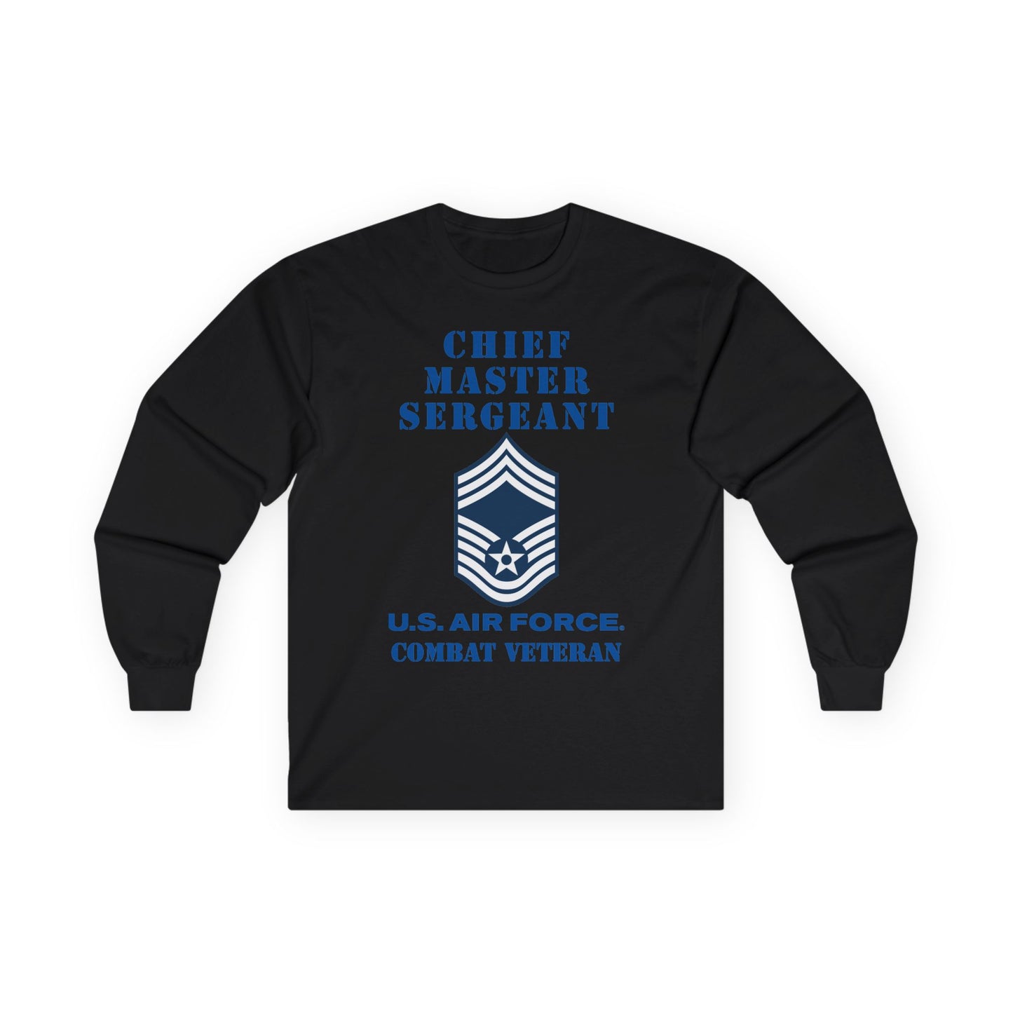 Unisex Ultra Cotton Long Sleeve Tee - USAF - Chief Master Sergeant (E9a) - 2020 - Combat Veteran